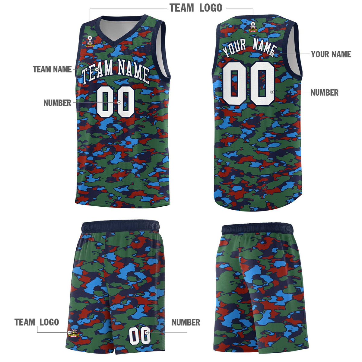 Custom Personalized Camo Kits Sports Uniform Basketball Jersey|KXKSHOP