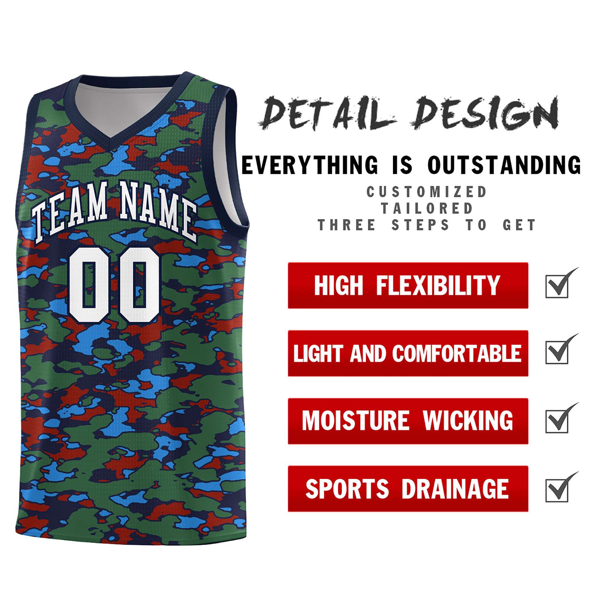 Custom Personalized Camo Kits Sports Uniform Basketball Jersey|KXKSHOP