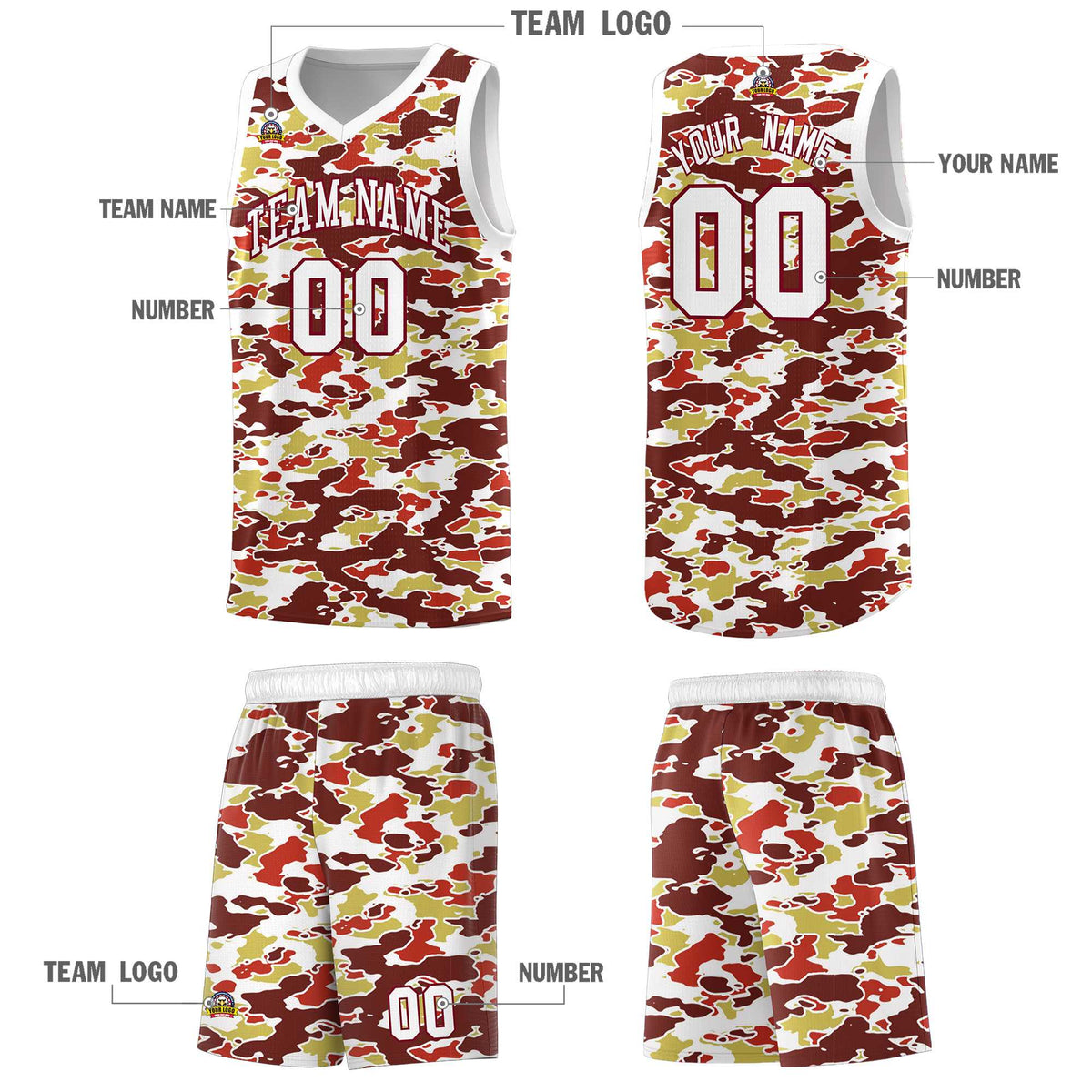 Custom Personalized Camo Kits Sports Uniform Basketball Jersey|KXKSHOP