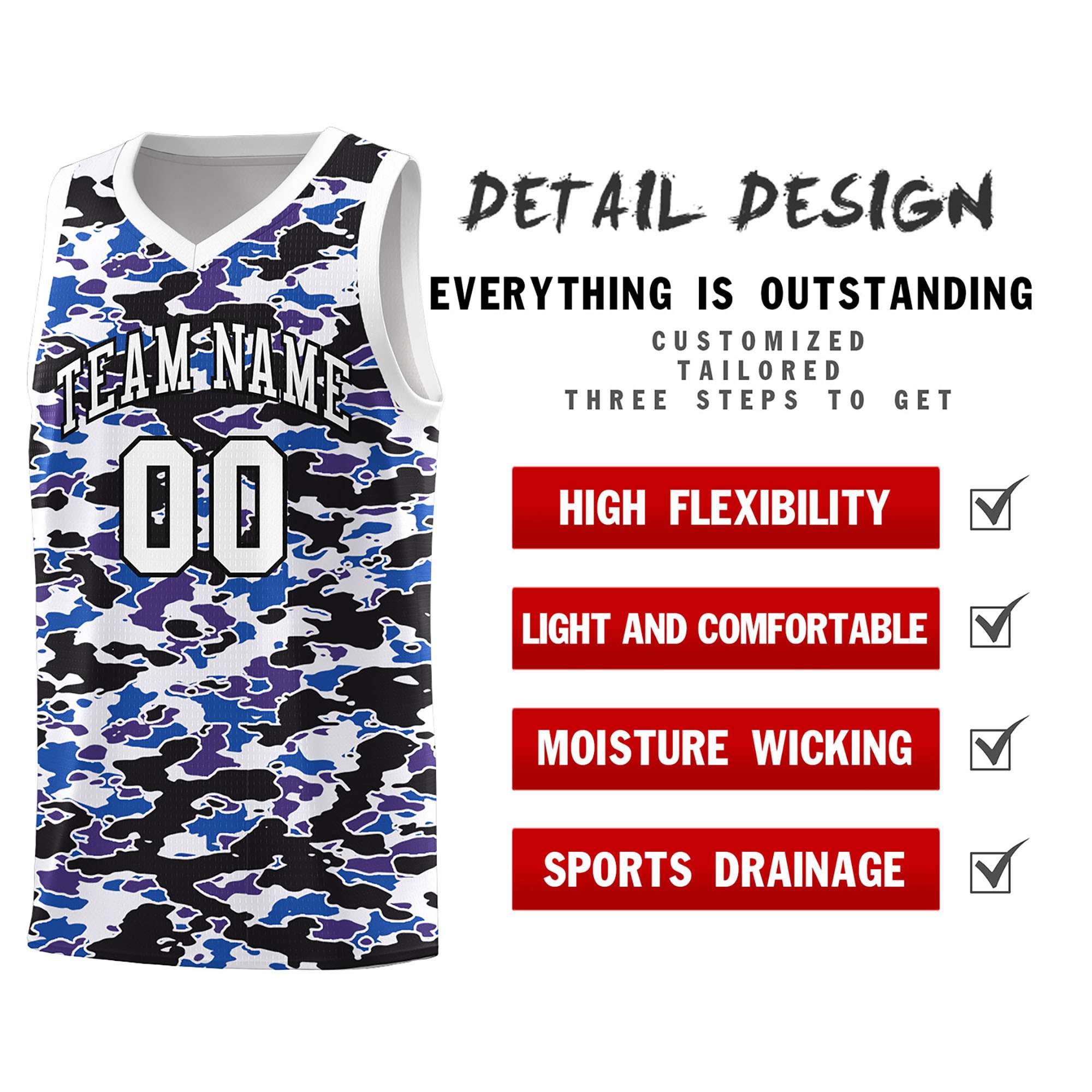 Custom Personalized Camo Kits Sports Uniform Basketball Jersey|KXKSHOP