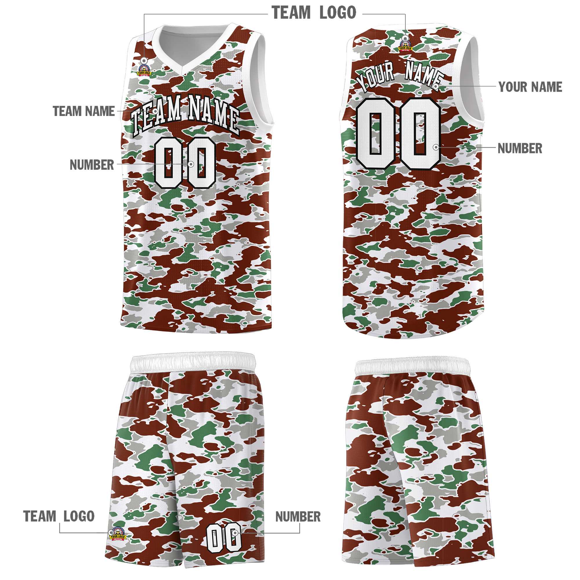 Custom Personalized Camo Kits Sports Uniform Basketball Jersey|KXKSHOP
