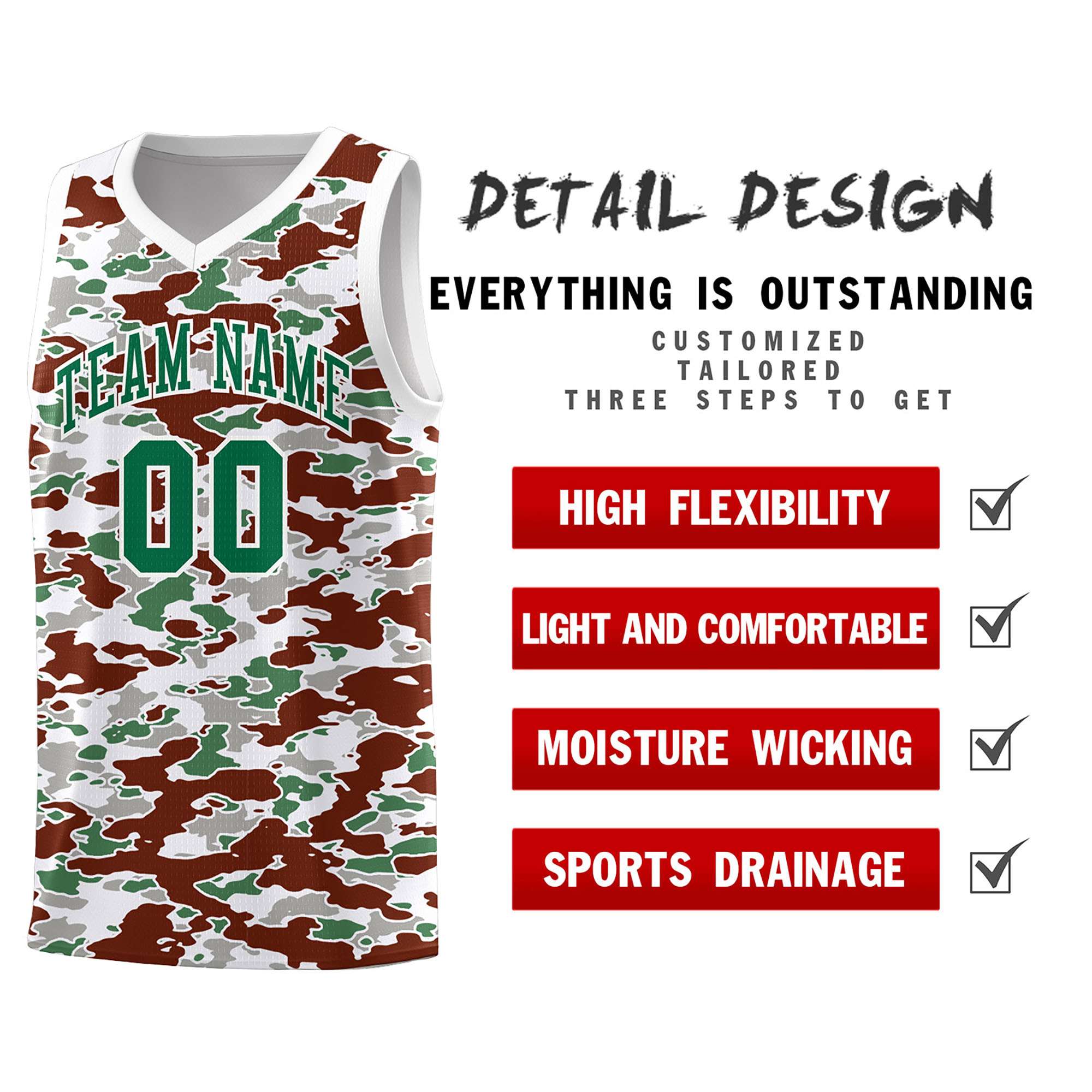 Custom Personalized Camo Kits Sports Uniform Basketball Jersey|KXKSHOP