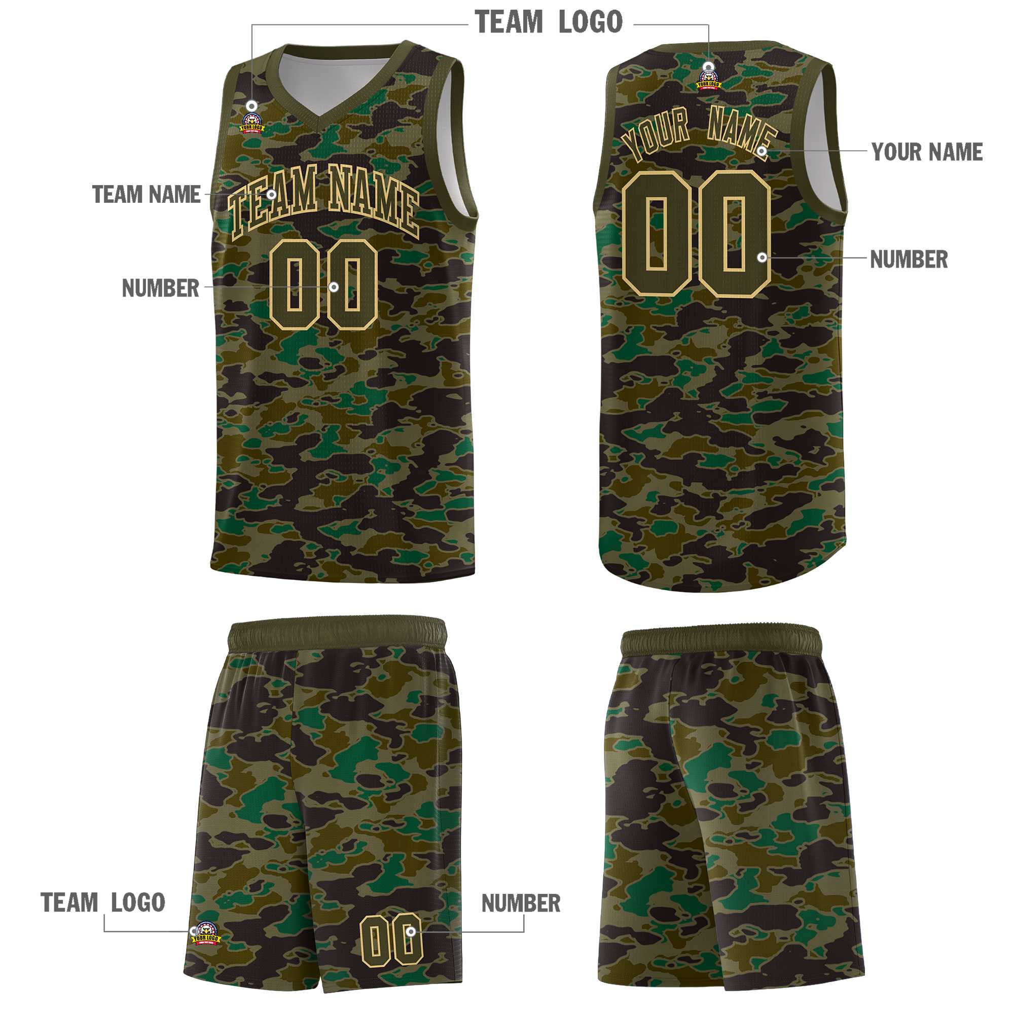 Custom Personalized Camo Kits Sports Uniform Basketball Jersey|KXKSHOP