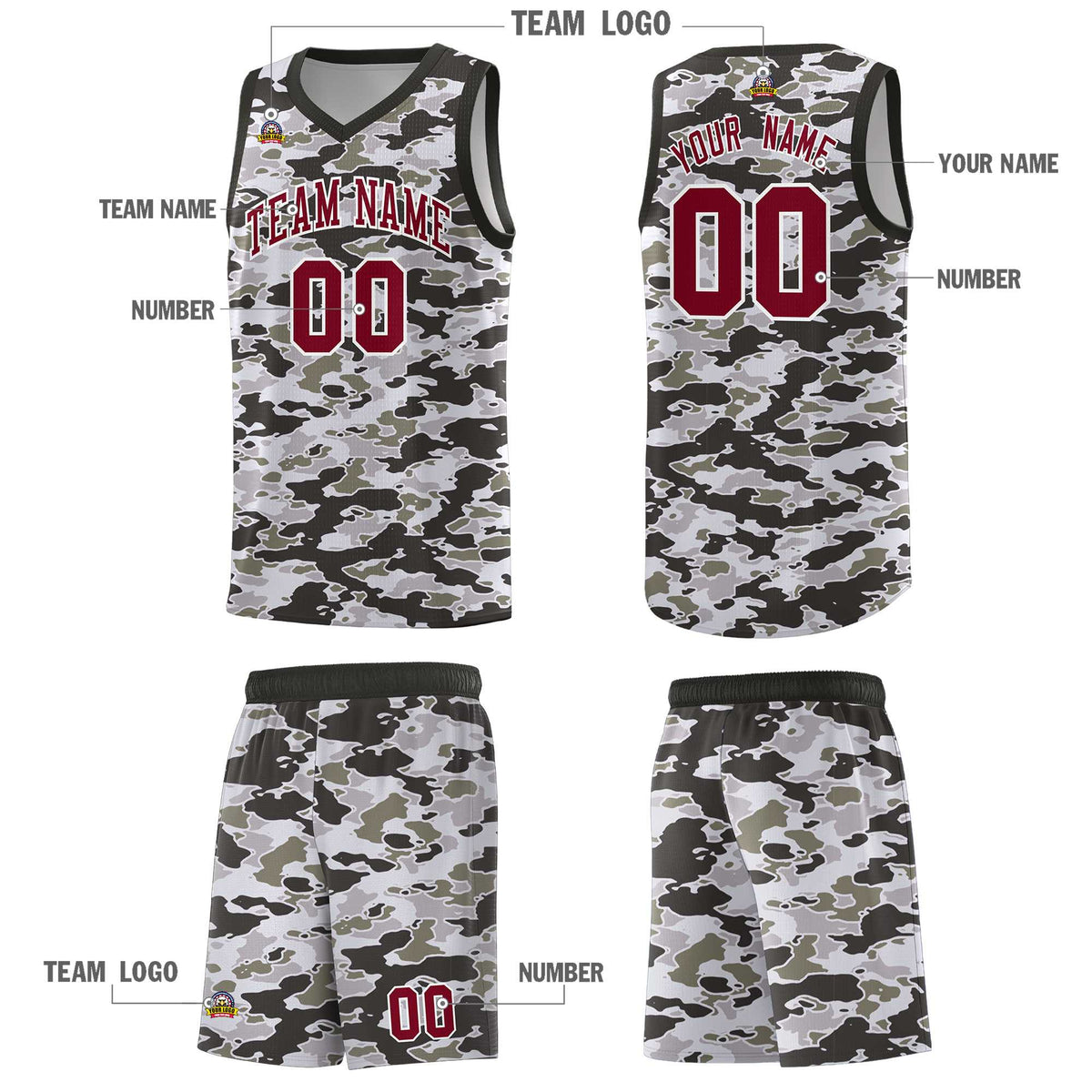Custom Personalized Camo Kits Sports Uniform Basketball Jersey|KXKSHOP