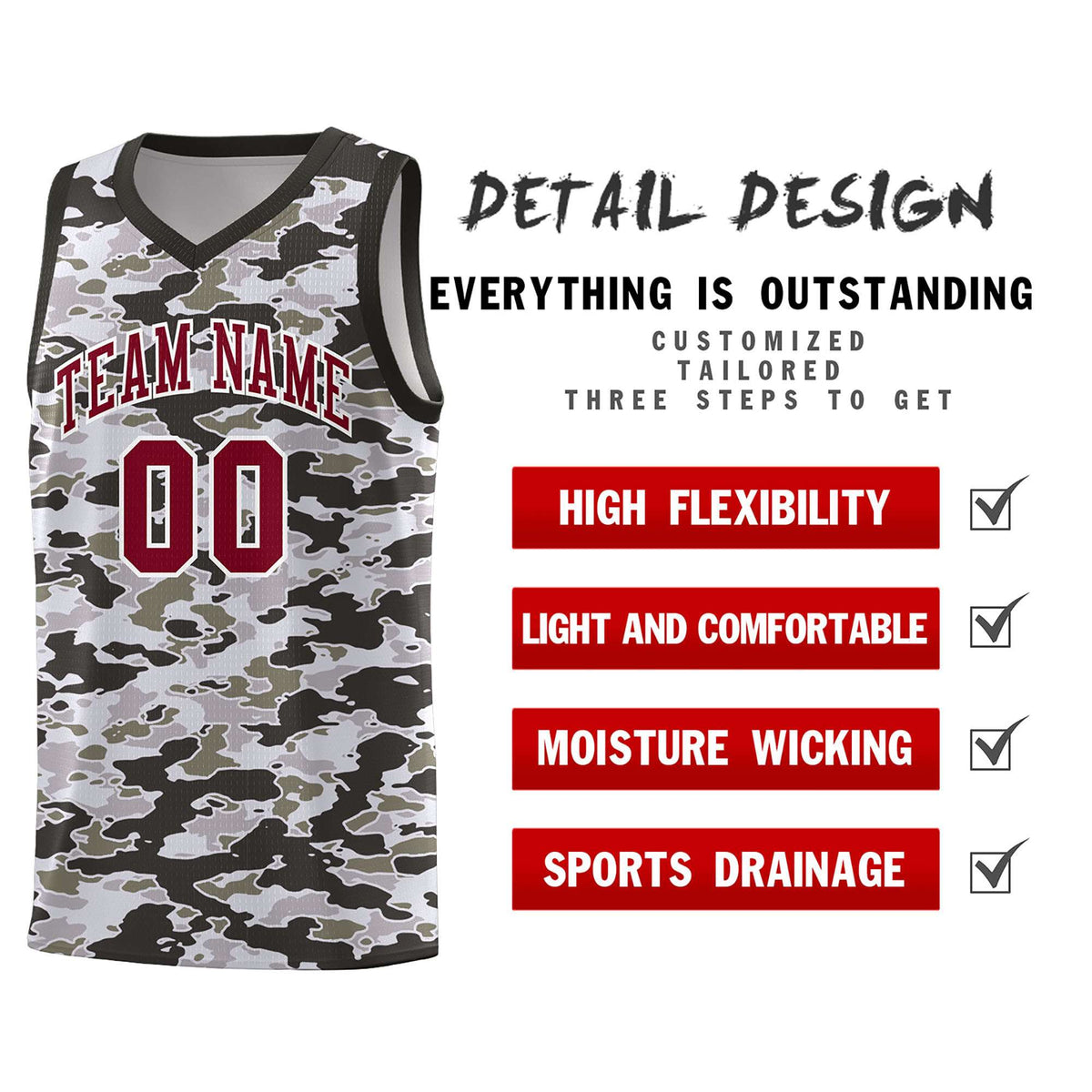 Custom Personalized Camo Kits Sports Uniform Basketball Jersey|KXKSHOP