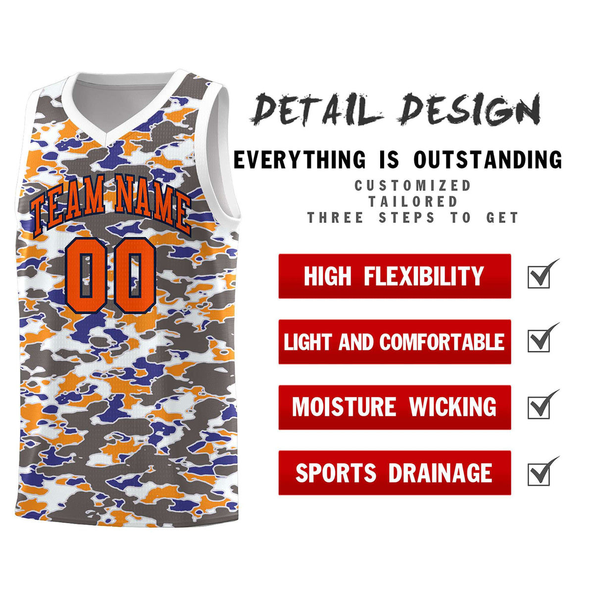 Custom Personalized Camo Kits Sports Uniform Basketball Jersey|KXKSHOP