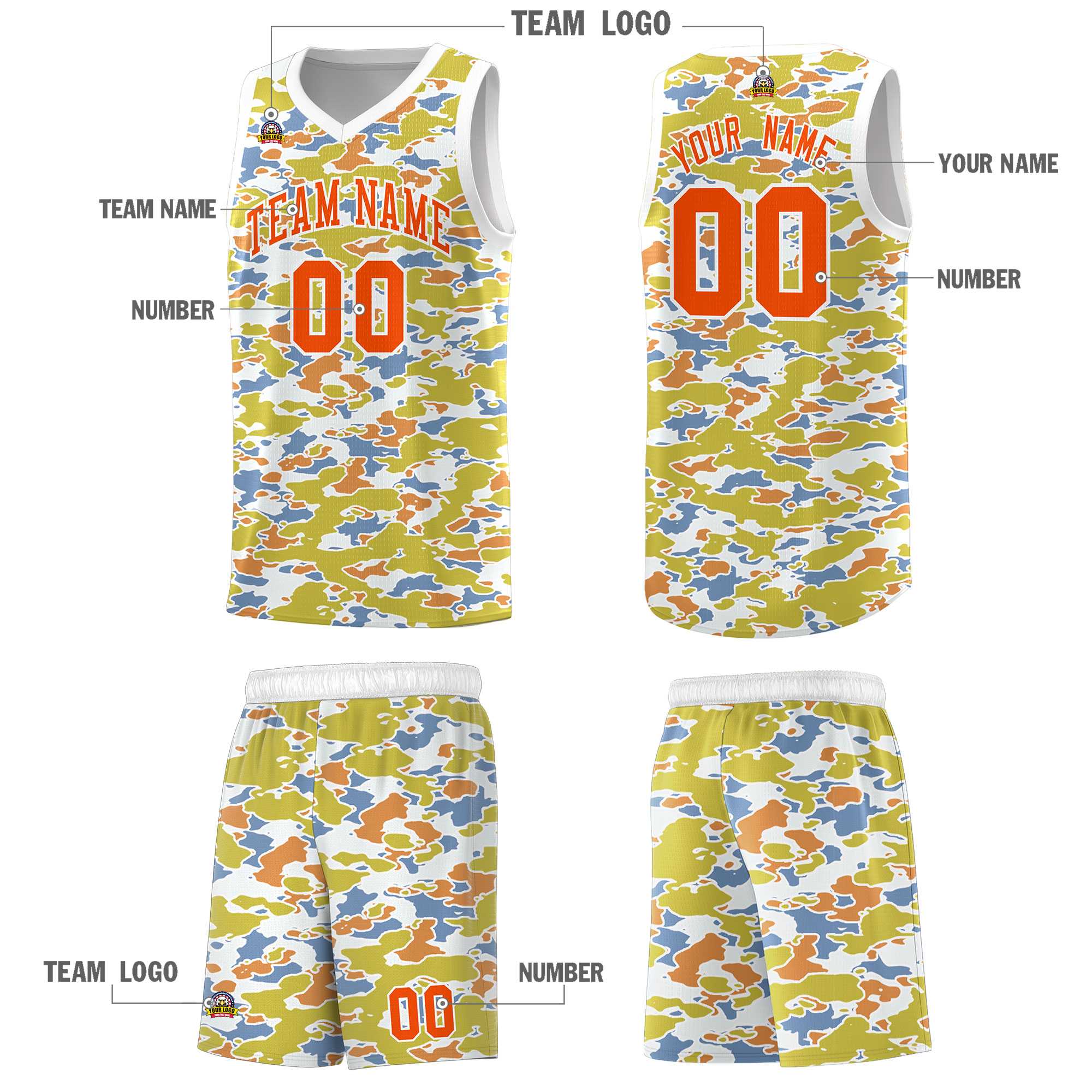 Custom Personalized Camo Kits Sports Uniform Basketball Jersey|KXKSHOP