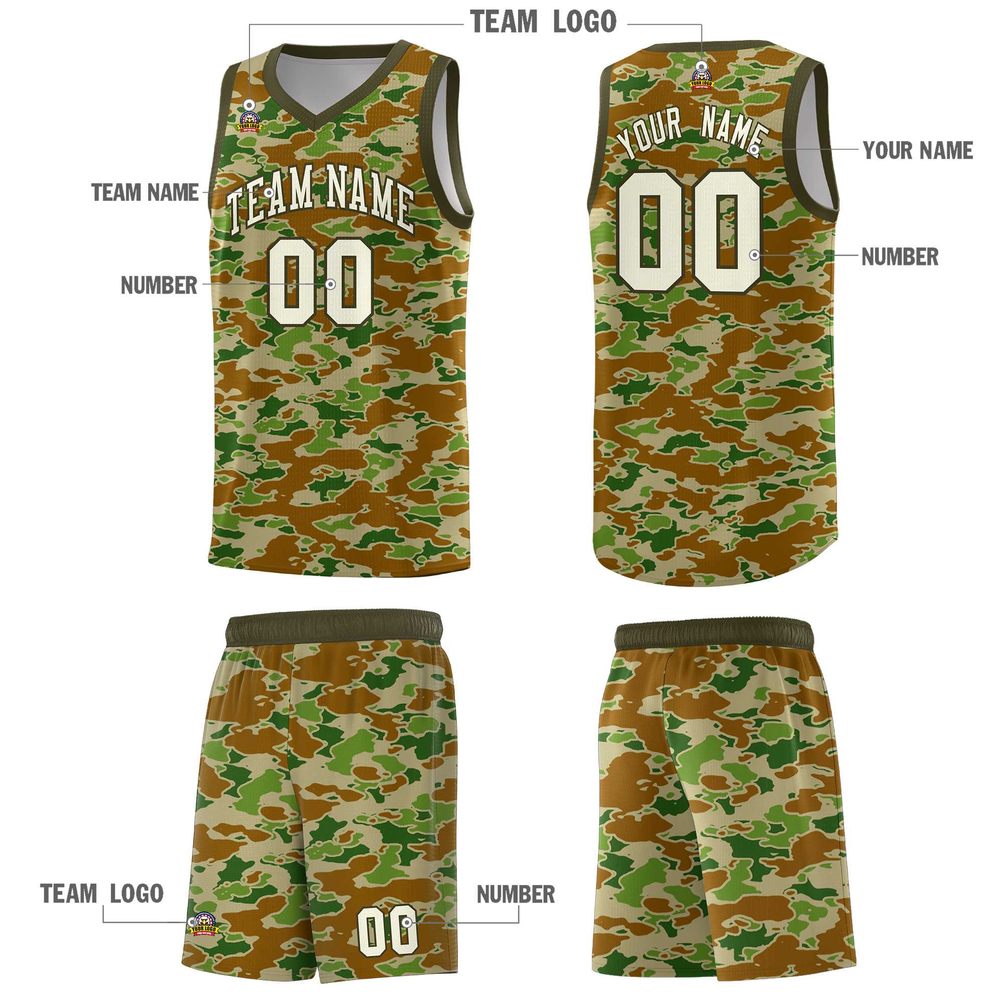 Custom Personalized Camo Kits Sports Uniform Basketball Jersey|KXKSHOP