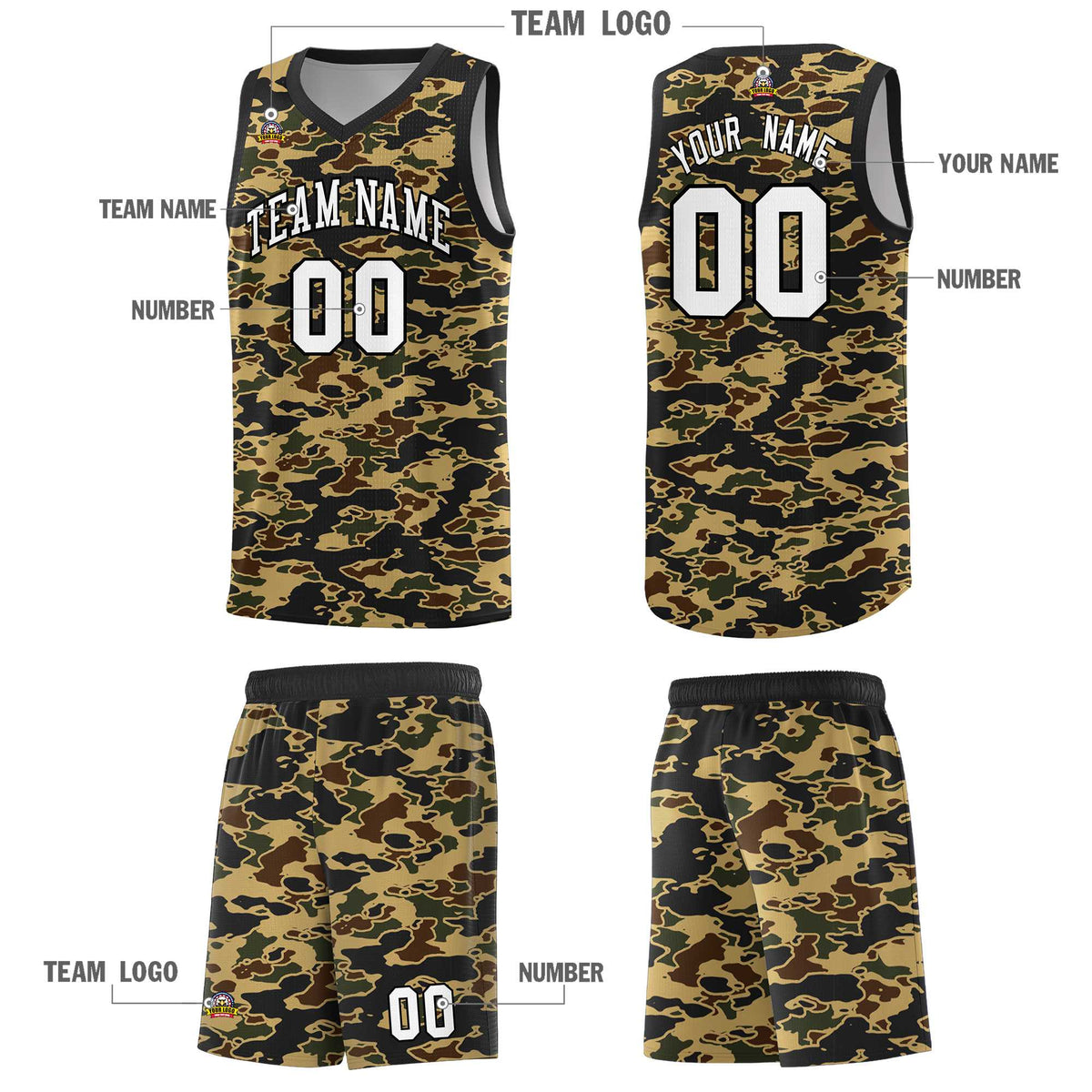 Custom Personalized Camo Kits Sports Uniform Basketball Jersey|KXKSHOP