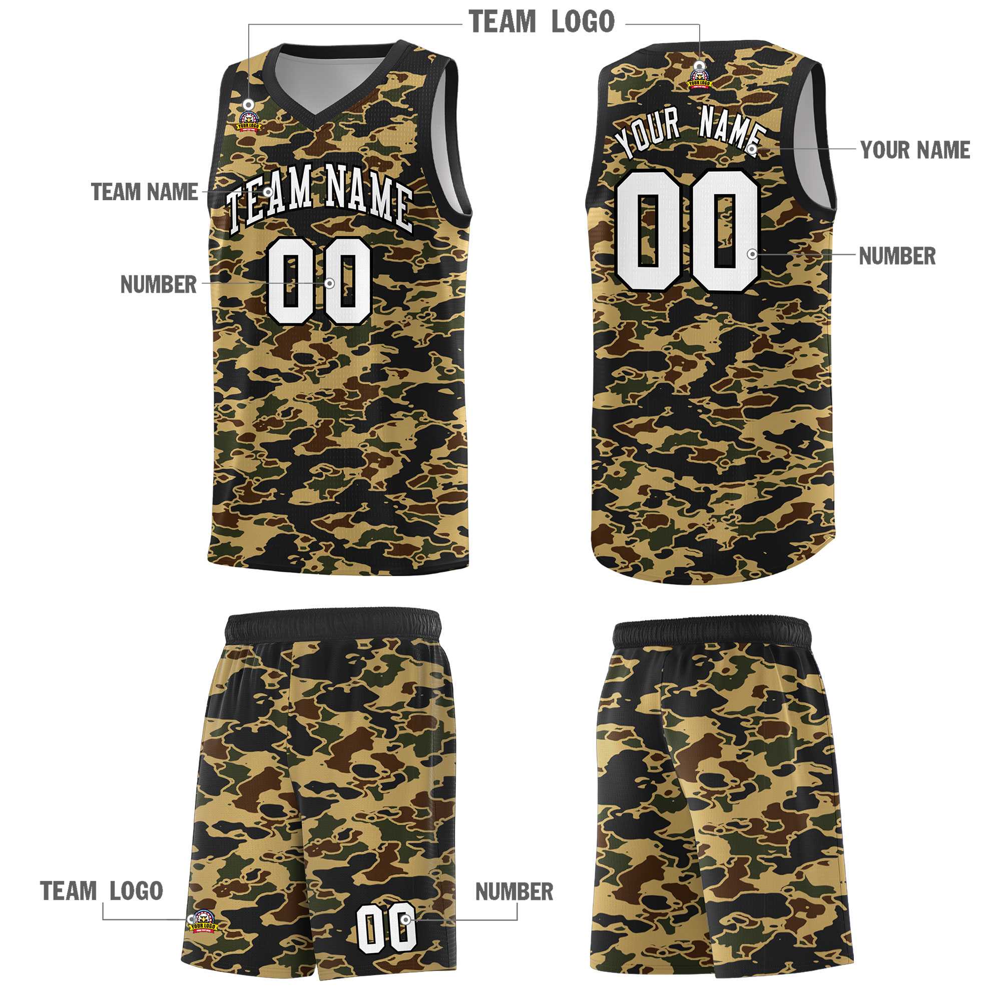 Custom Personalized Camo Kits Sports Uniform Basketball Jersey|KXKSHOP
