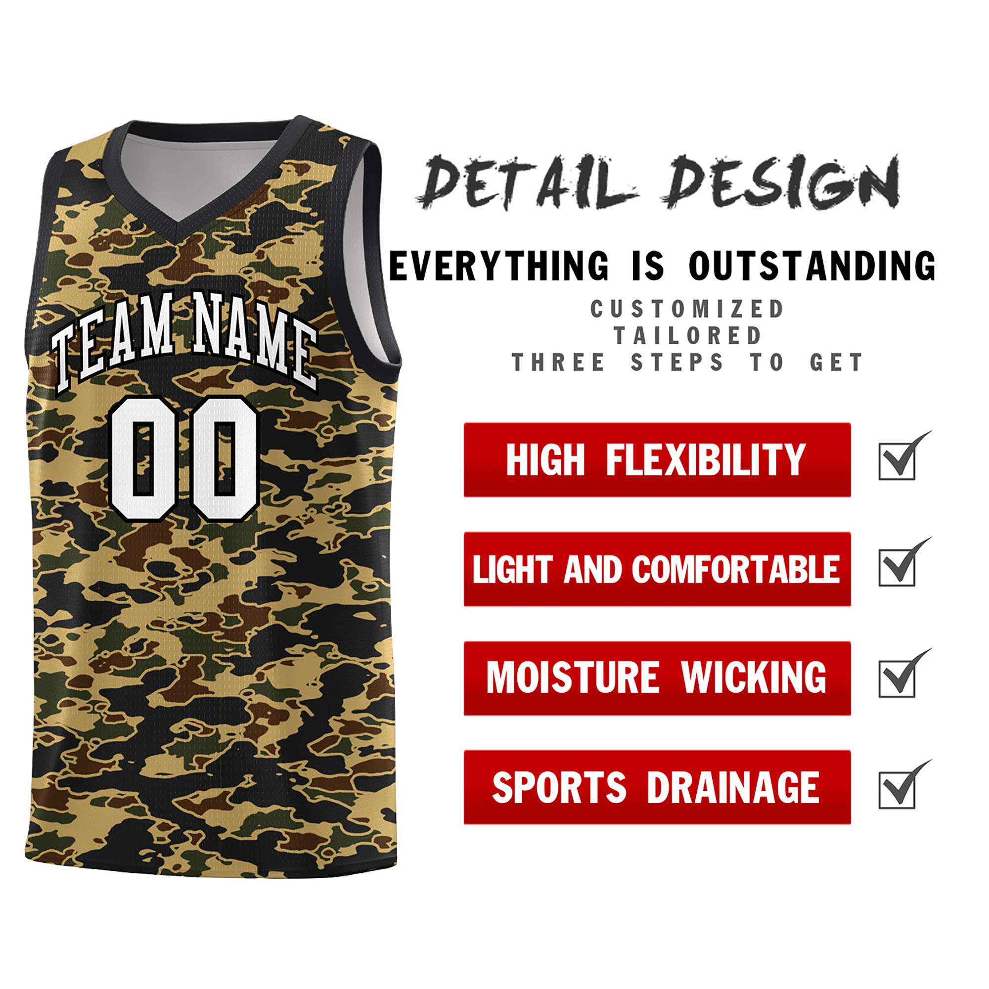 Custom Personalized Camo Kits Sports Uniform Basketball Jersey|KXKSHOP