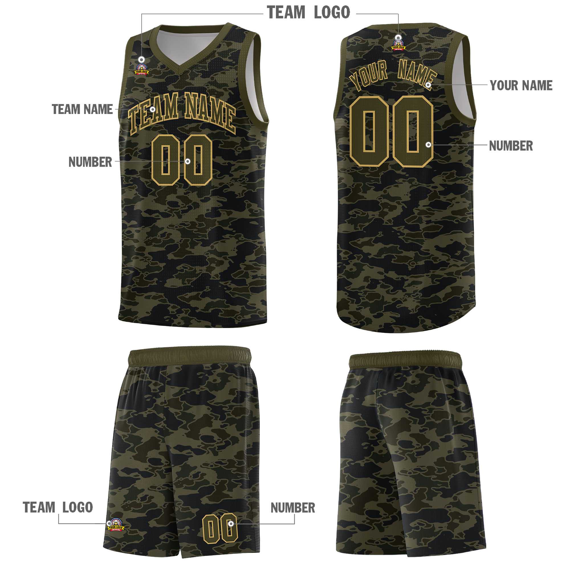 Custom Personalized Camo Kits Sports Uniform Basketball Jersey|KXKSHOP