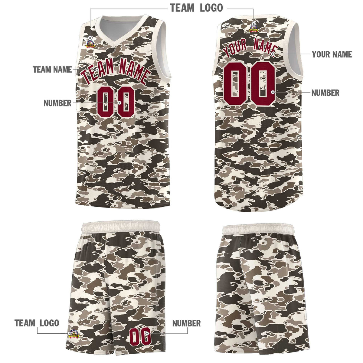 Custom Personalized Camo Kits Sports Uniform Basketball Jersey|KXKSHOP