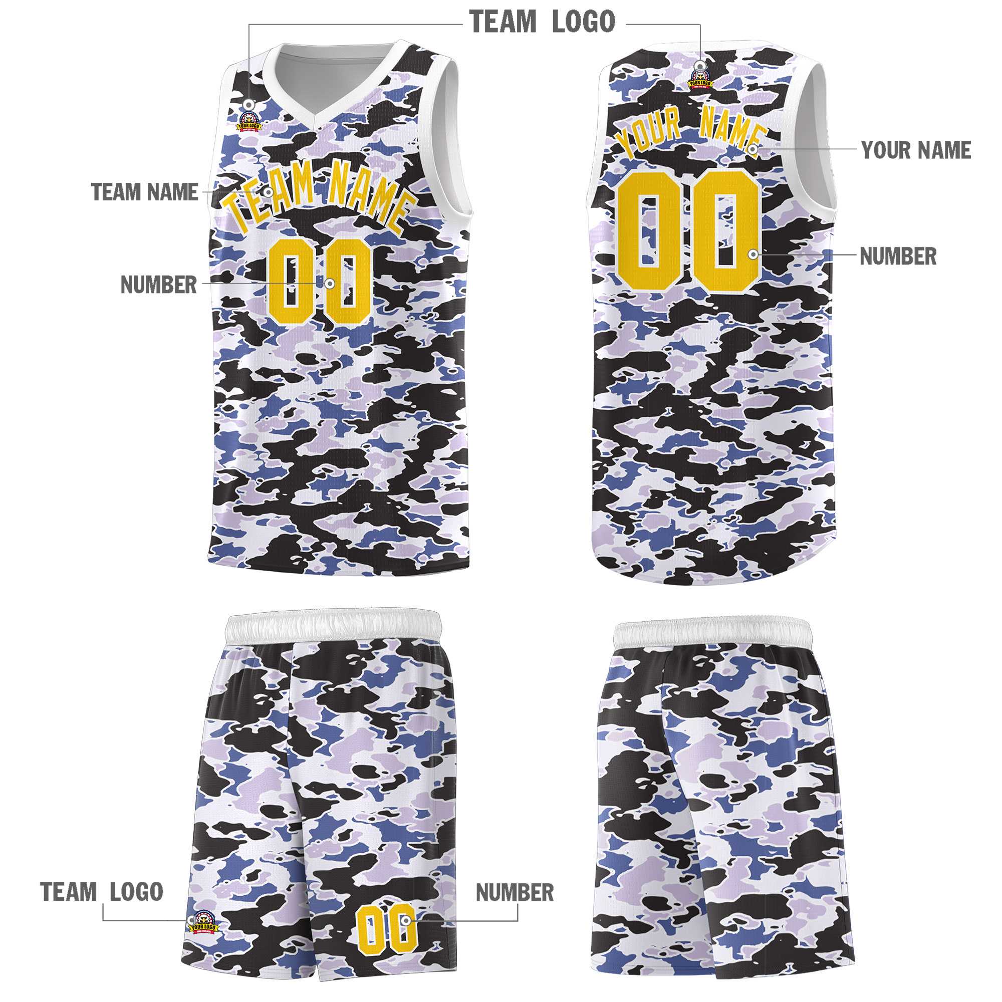 Custom Personalized Camo Kits Sports Uniform Basketball Jersey|KXKSHOP