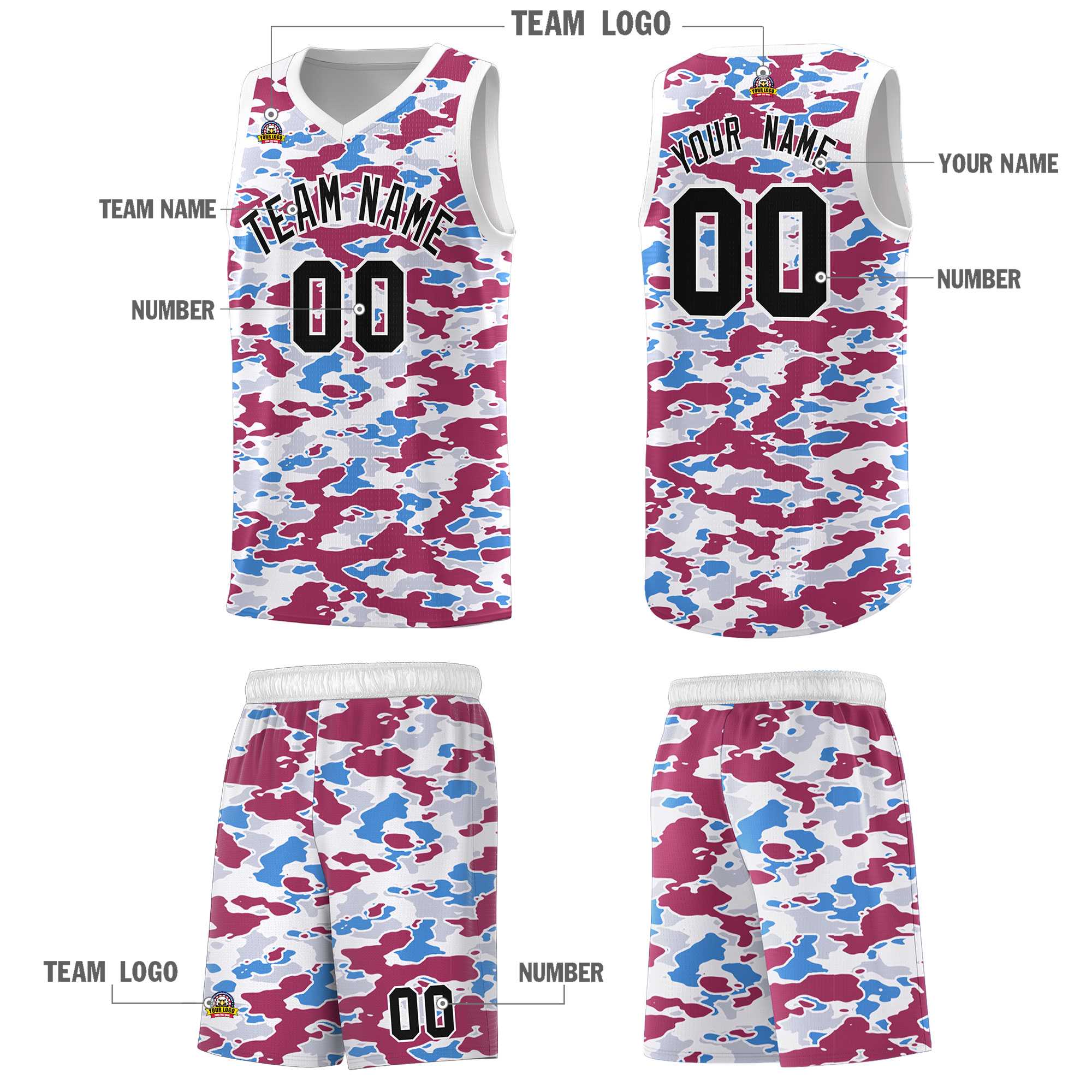 Custom Personalized Camo Kits Sports Uniform Basketball Jersey|KXKSHOP