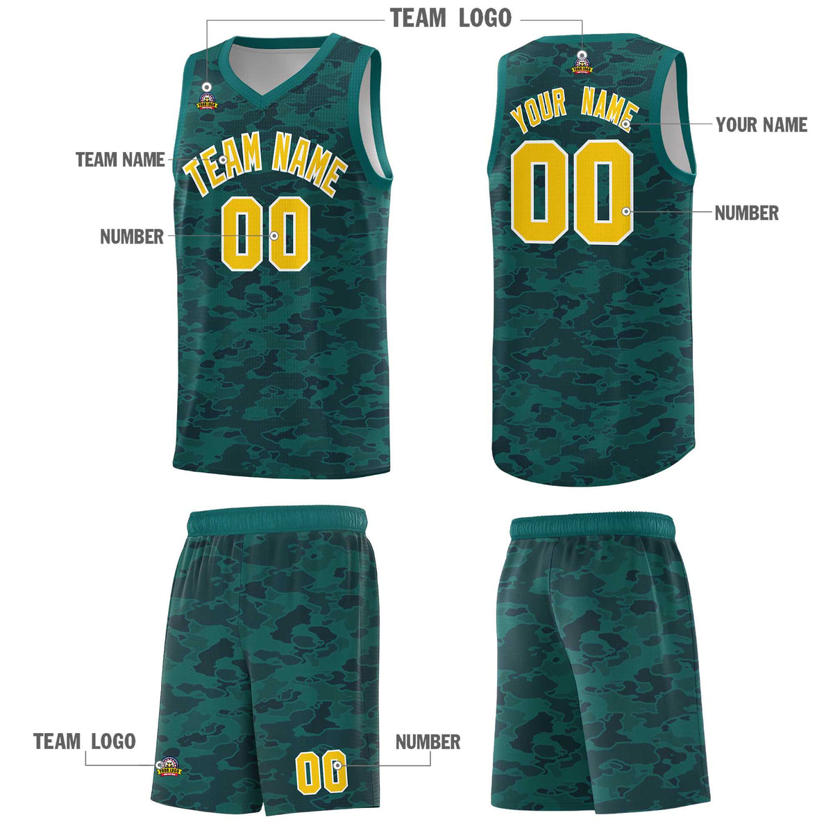 Custom Personalized Camo Kits Sports Uniform Basketball Jersey|KXKSHOP
