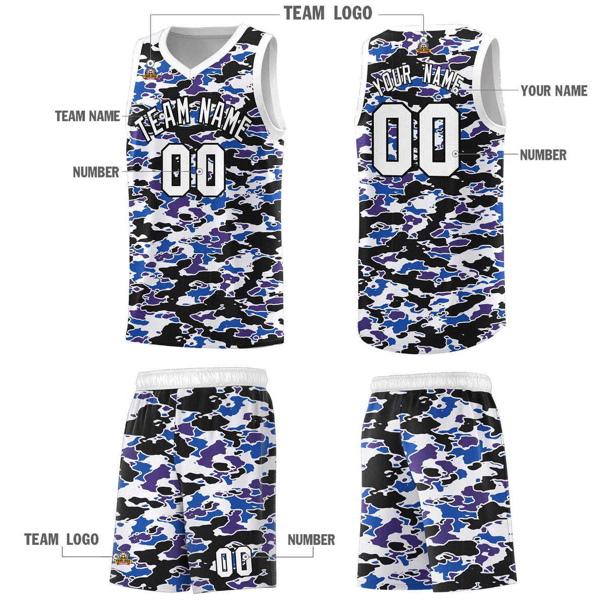 Custom Personalized Camo Kits Sports Uniform Basketball Jersey|KXKSHOP