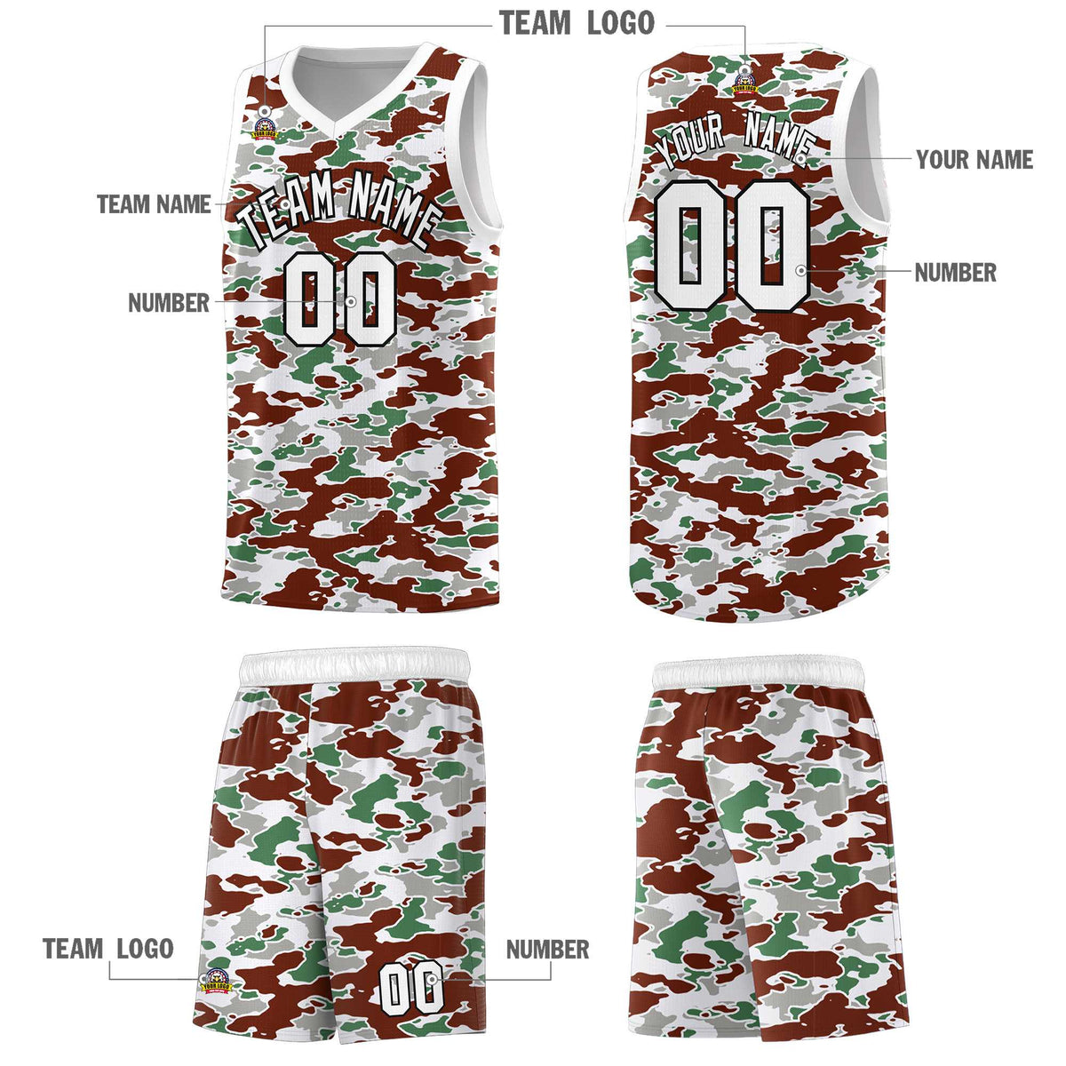 Custom Personalized Camo Kits Sports Uniform Basketball Jersey|KXKSHOP