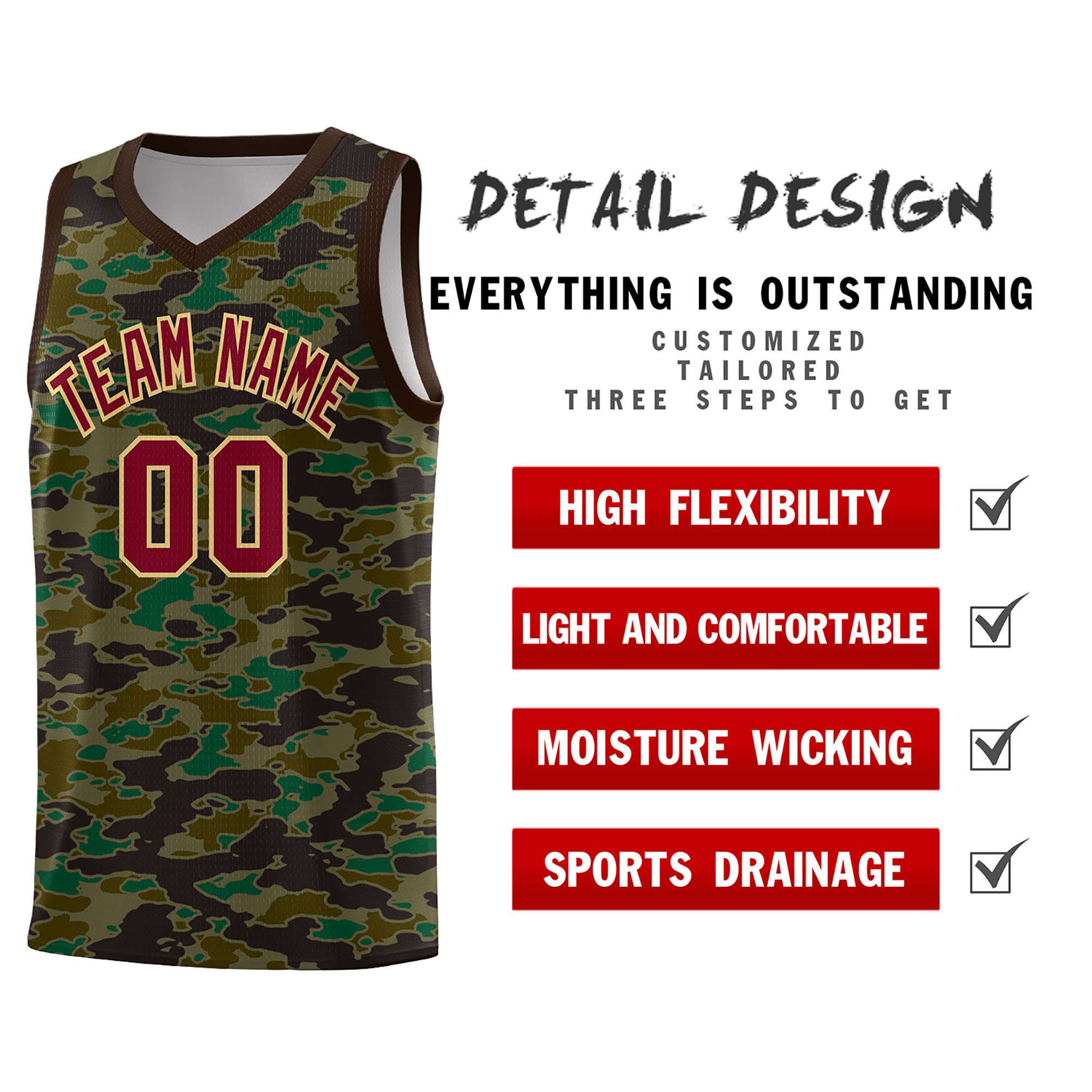 Custom Personalized Camo Kits Sports Uniform Basketball Jersey|KXKSHOP