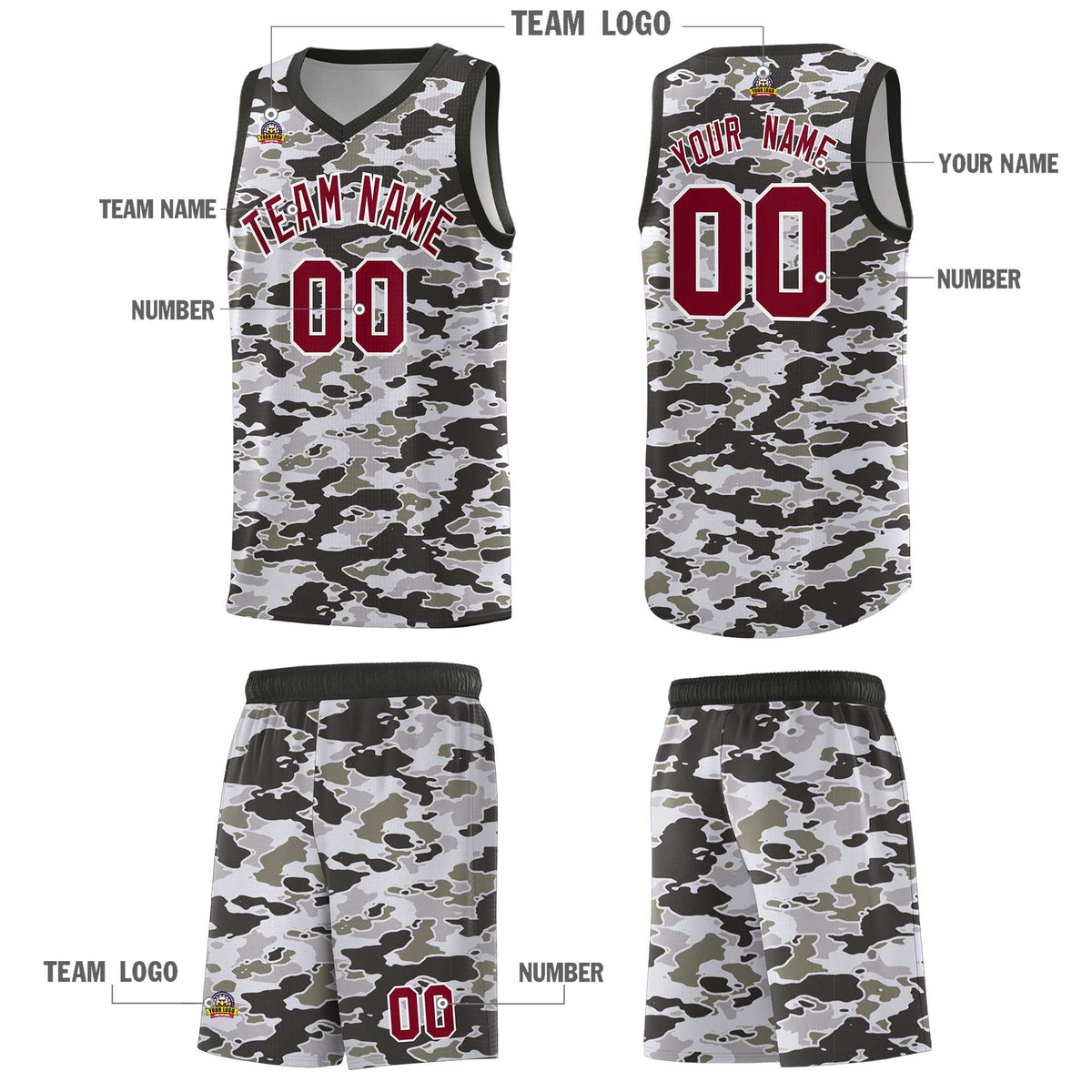Custom Personalized Camo Kits Sports Uniform Basketball Jersey|KXKSHOP