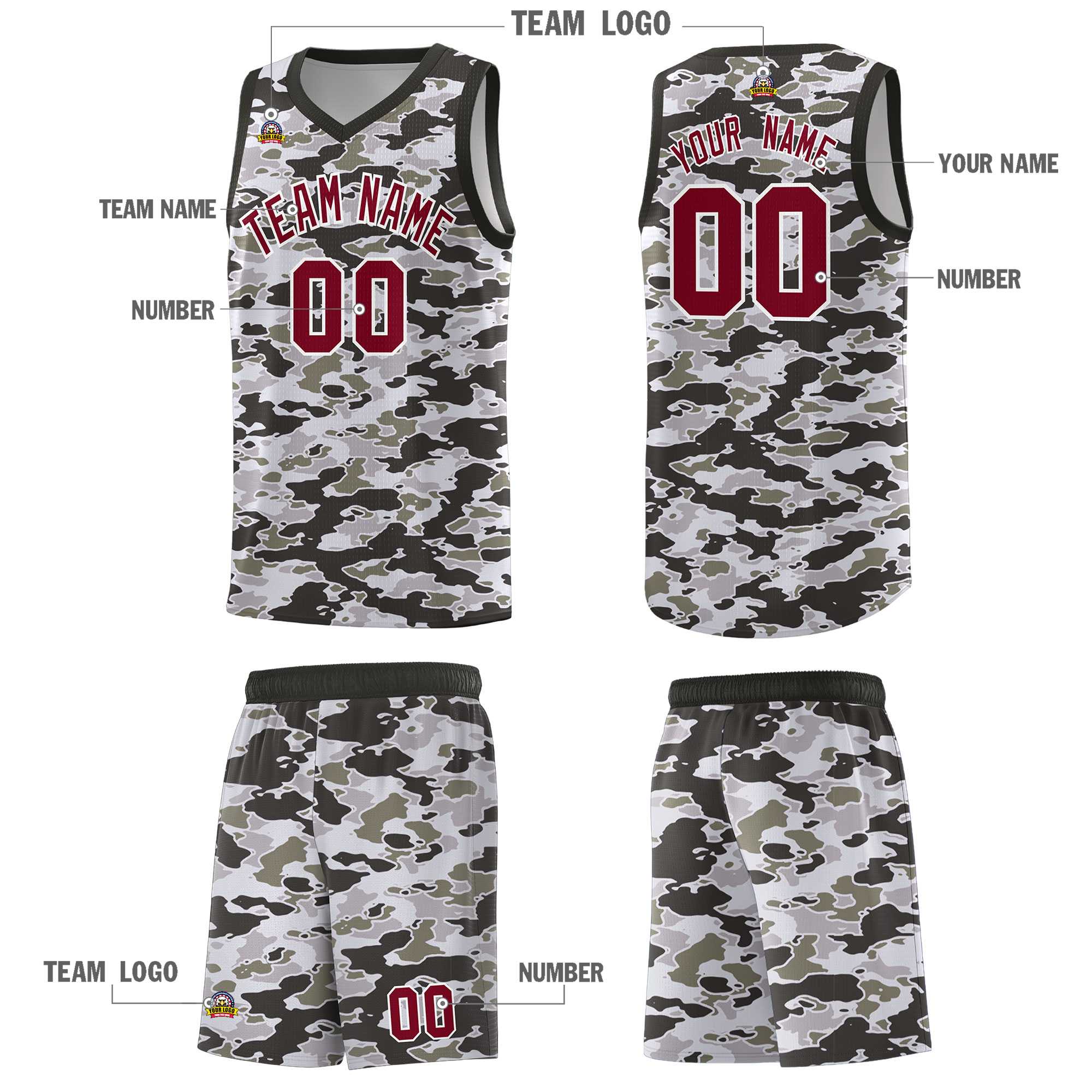Custom Personalized Camo Kits Sports Uniform Basketball Jersey|KXKSHOP