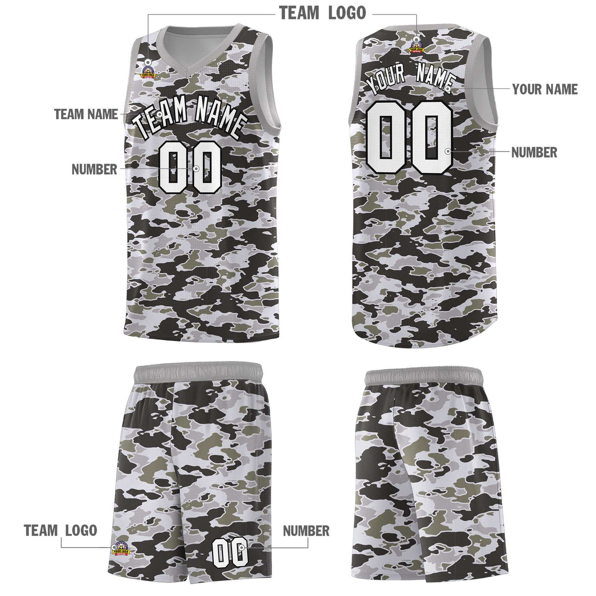 Custom Personalized Camo Kits Sports Uniform Basketball Jersey|KXKSHOP