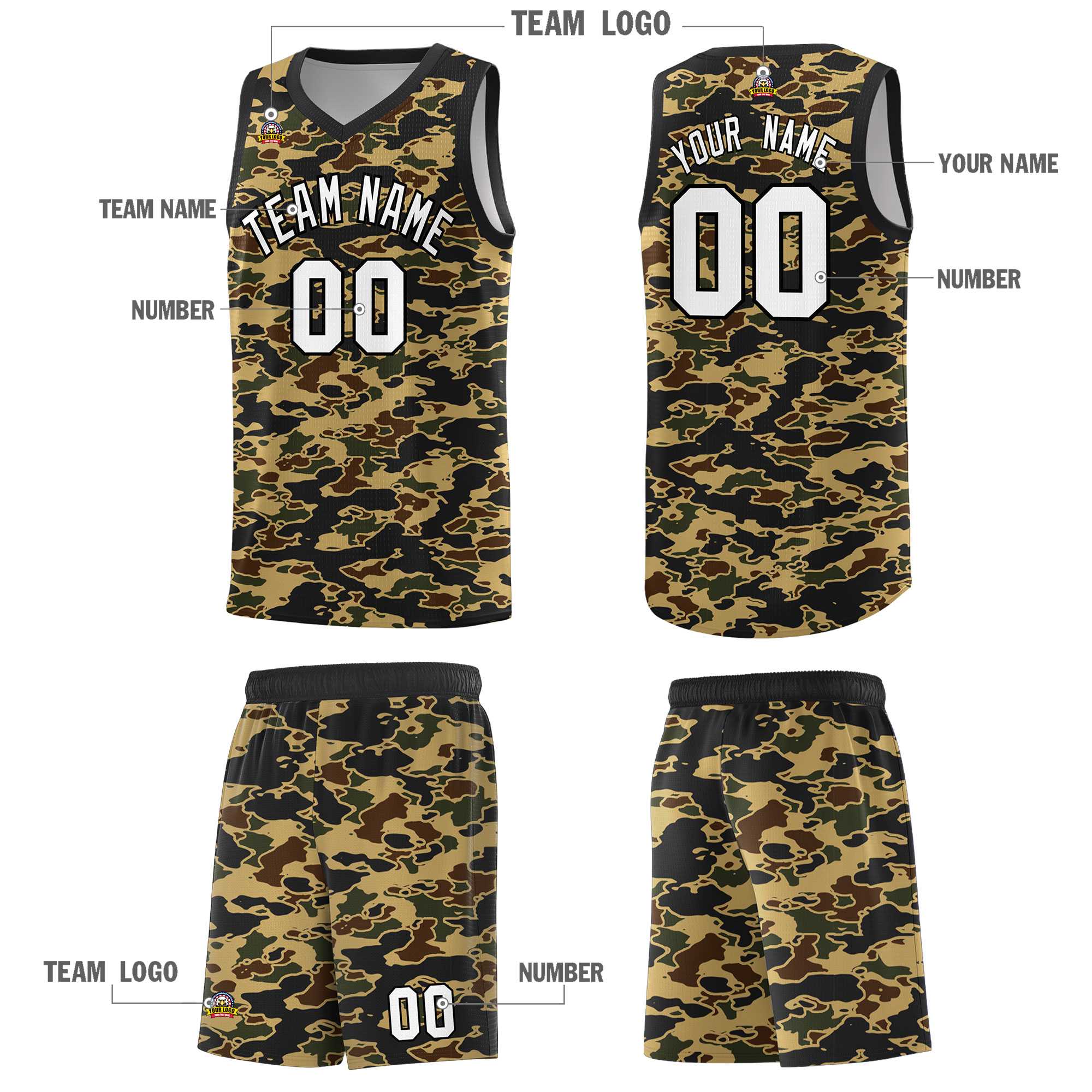 Custom Personalized Camo Kits Sports Uniform Basketball Jersey|KXKSHOP