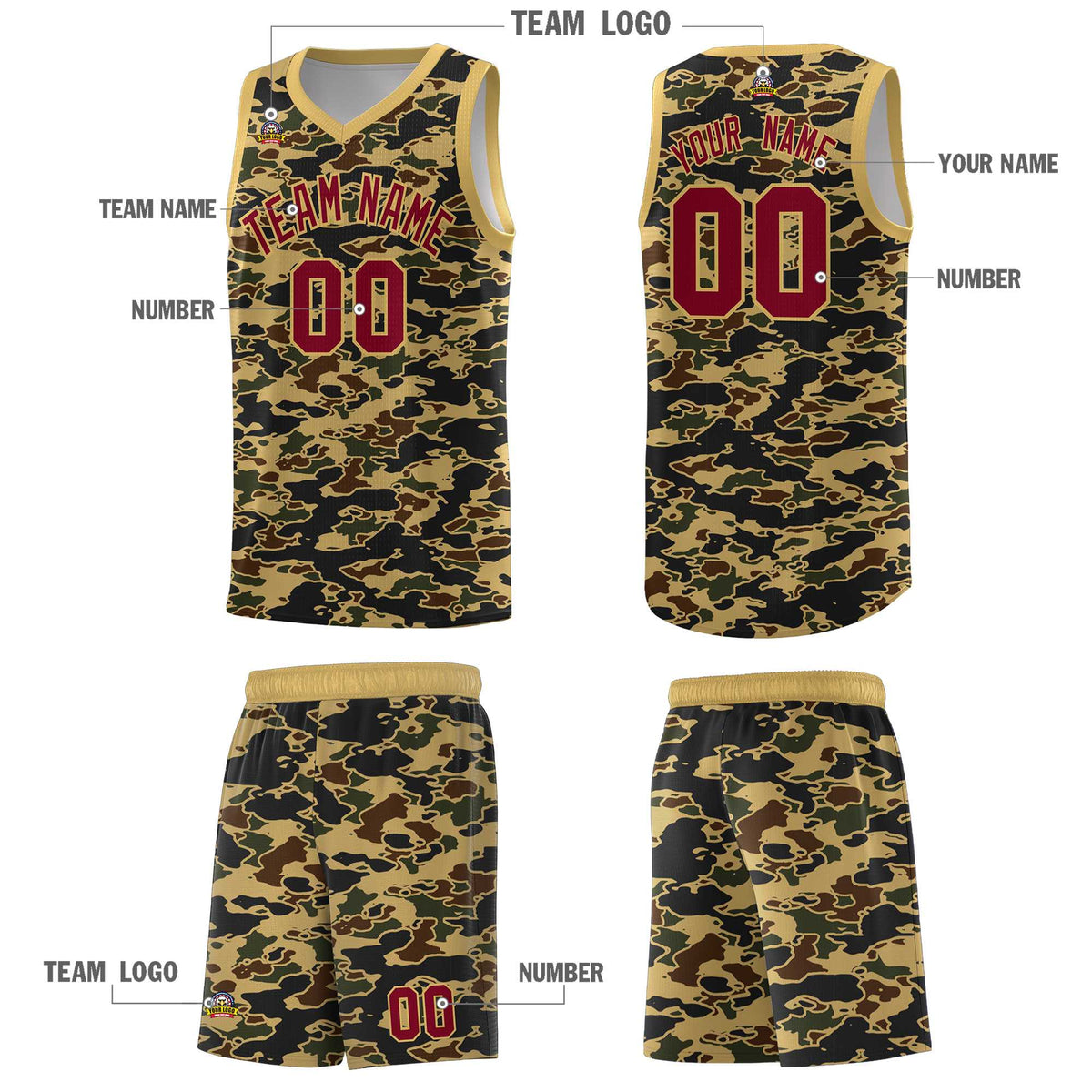 Custom Personalized Camo Kits Sports Uniform Basketball Jersey|KXKSHOP
