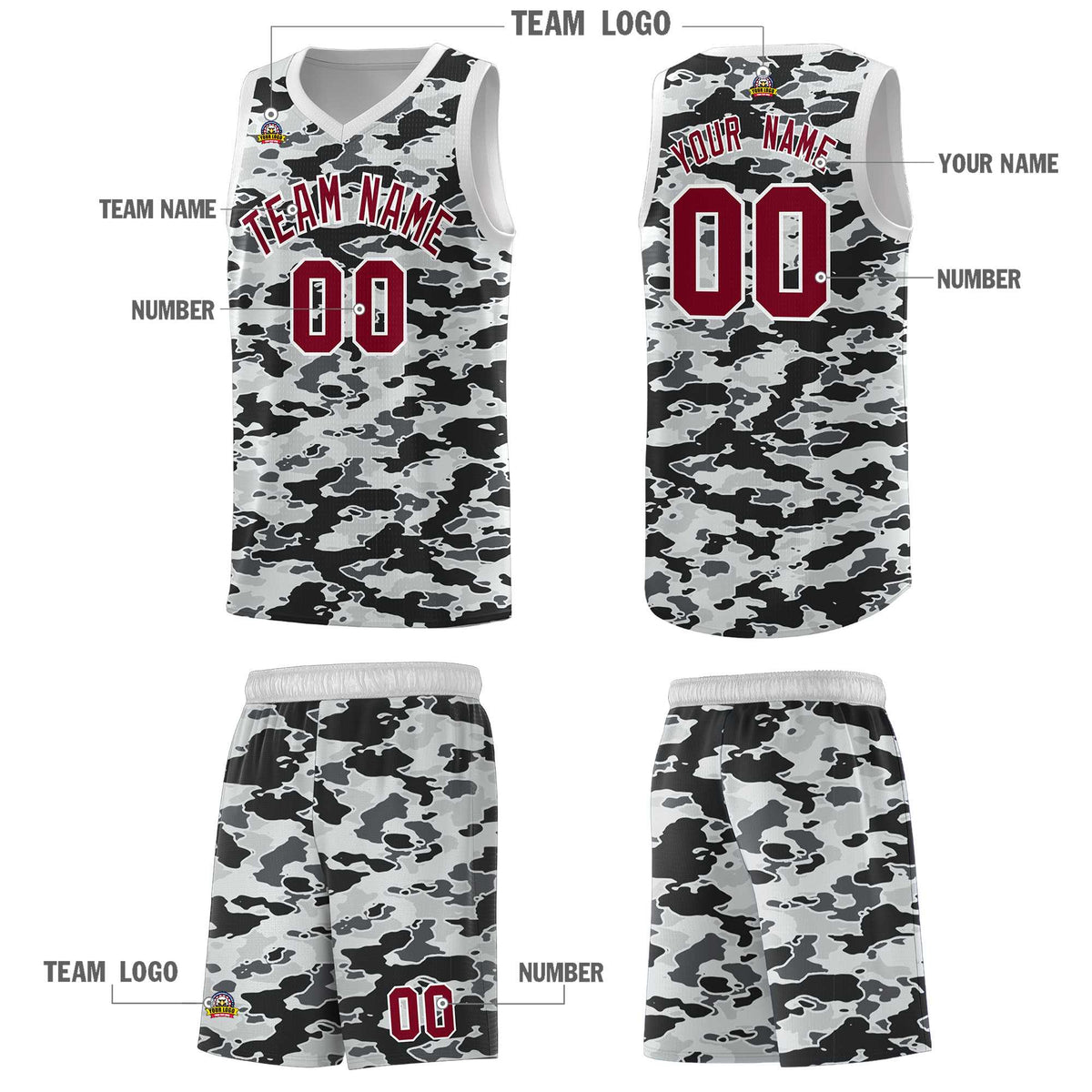Custom Personalized Camo Kits Sports Uniform Basketball Jersey|KXKSHOP