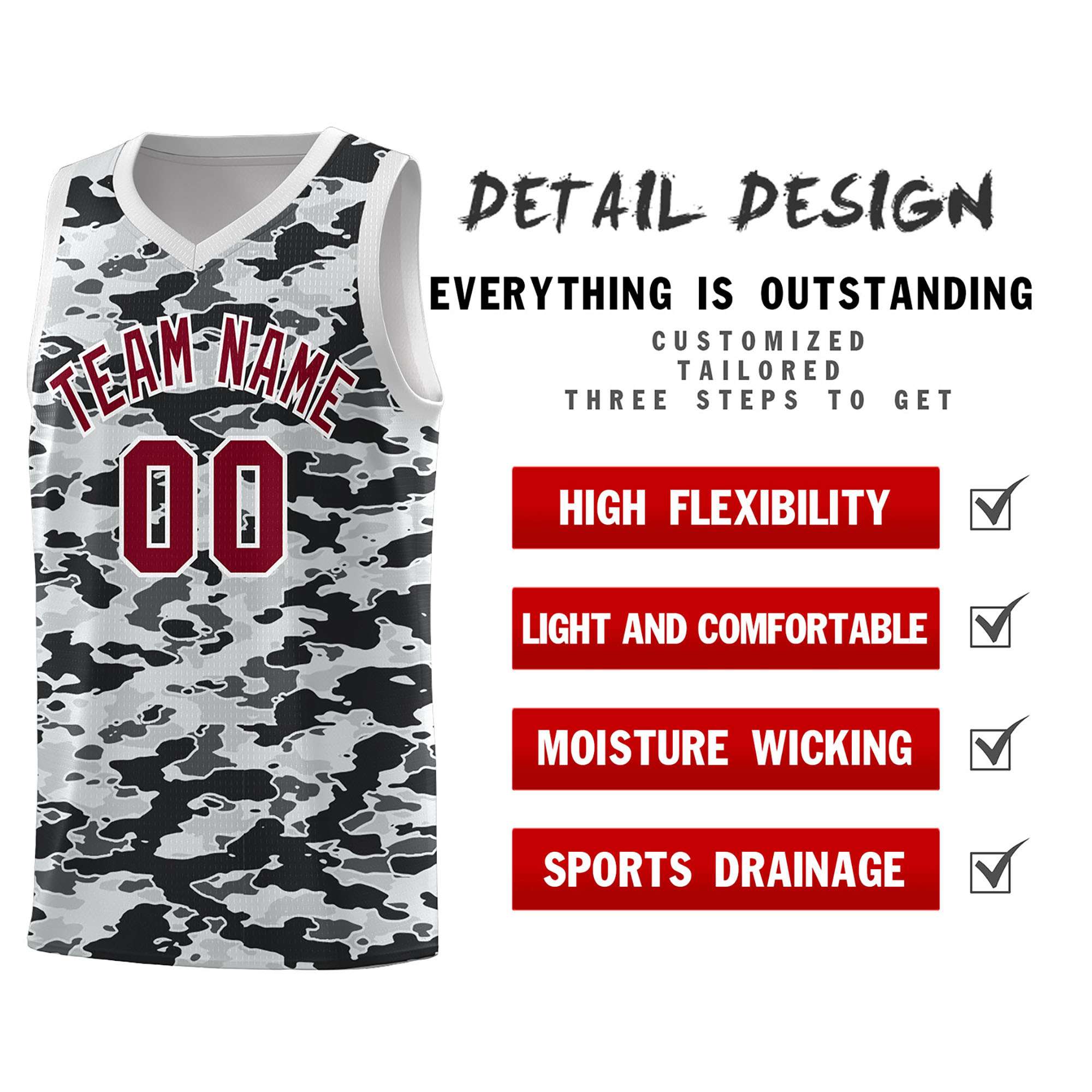 Custom Personalized Camo Kits Sports Uniform Basketball Jersey|KXKSHOP