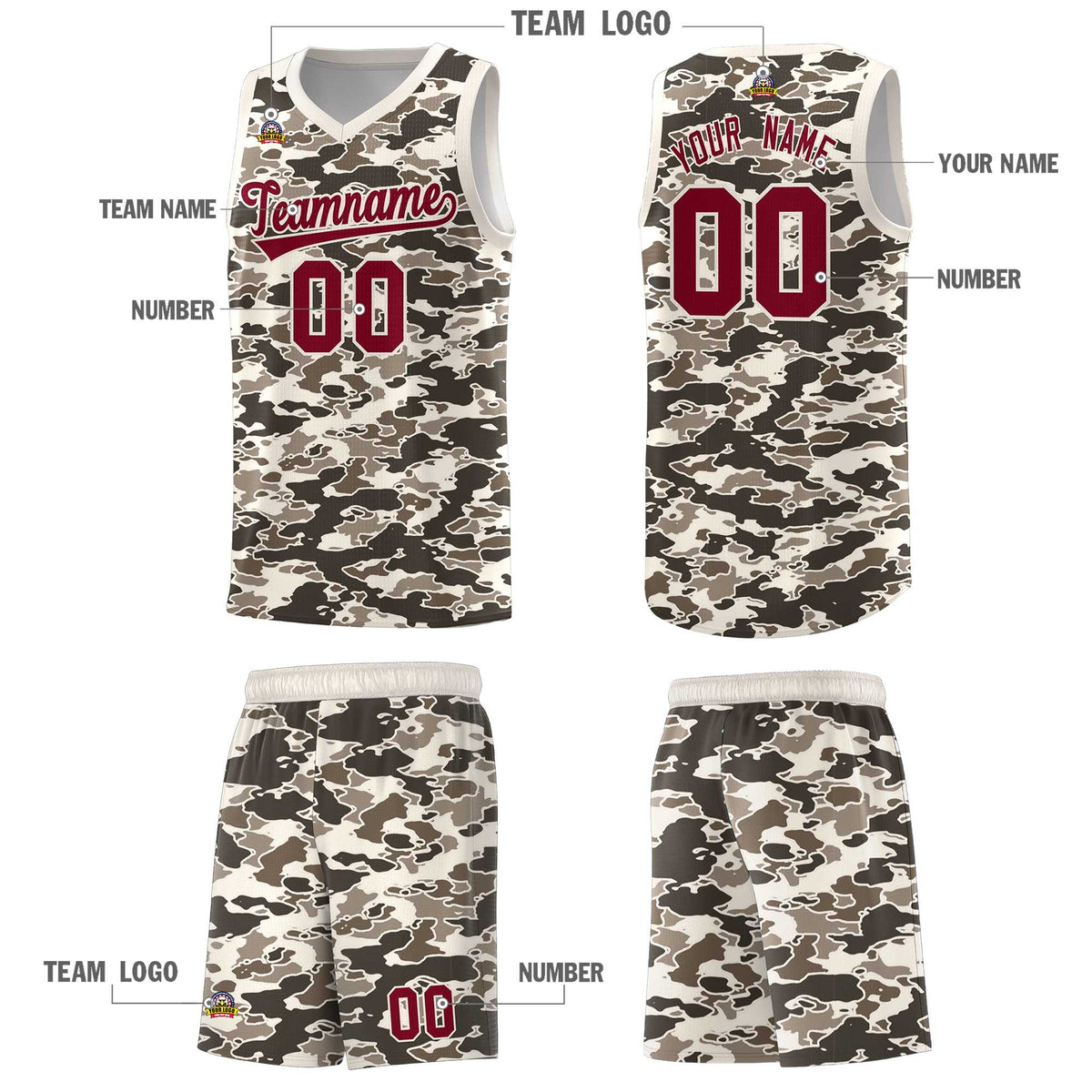 Custom Personalized Camo Kits Sports Uniform Basketball Jersey|KXKSHOP