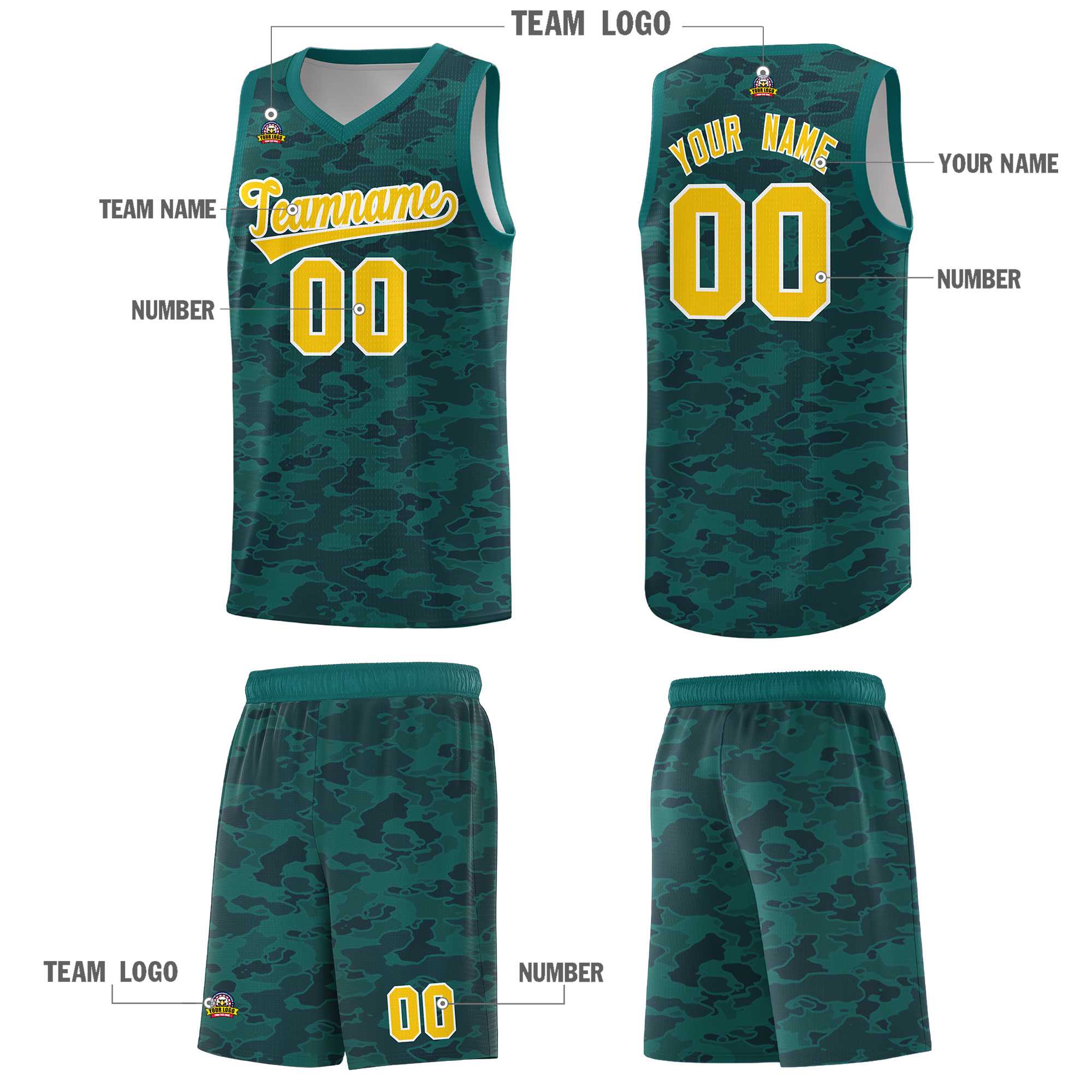 Custom Personalized Camo Kits Sports Uniform Basketball Jersey|KXKSHOP