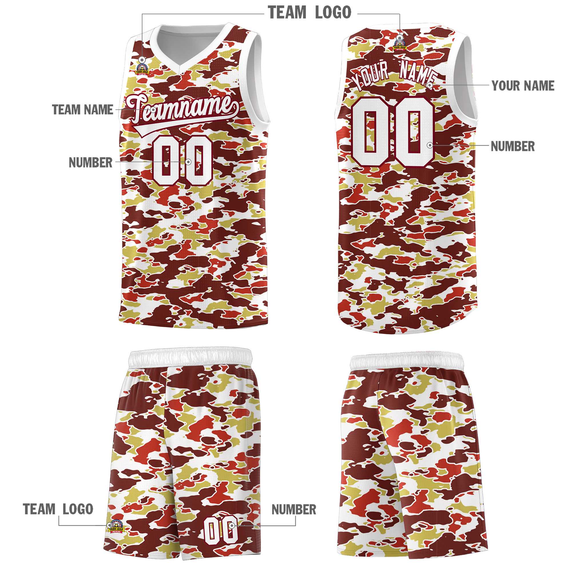Custom Personalized Camo Kits Sports Uniform Basketball Jersey|KXKSHOP