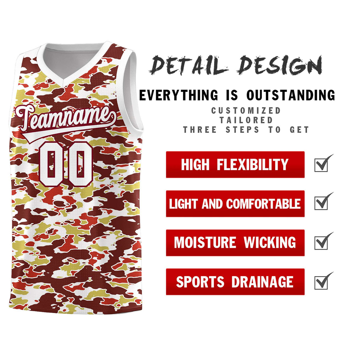 Custom Personalized Camo Kits Sports Uniform Basketball Jersey|KXKSHOP