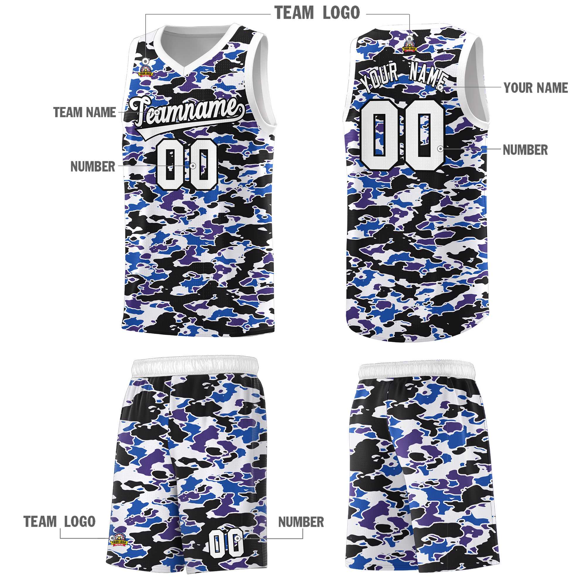 Custom Personalized Camo Kits Sports Uniform Basketball Jersey|KXKSHOP