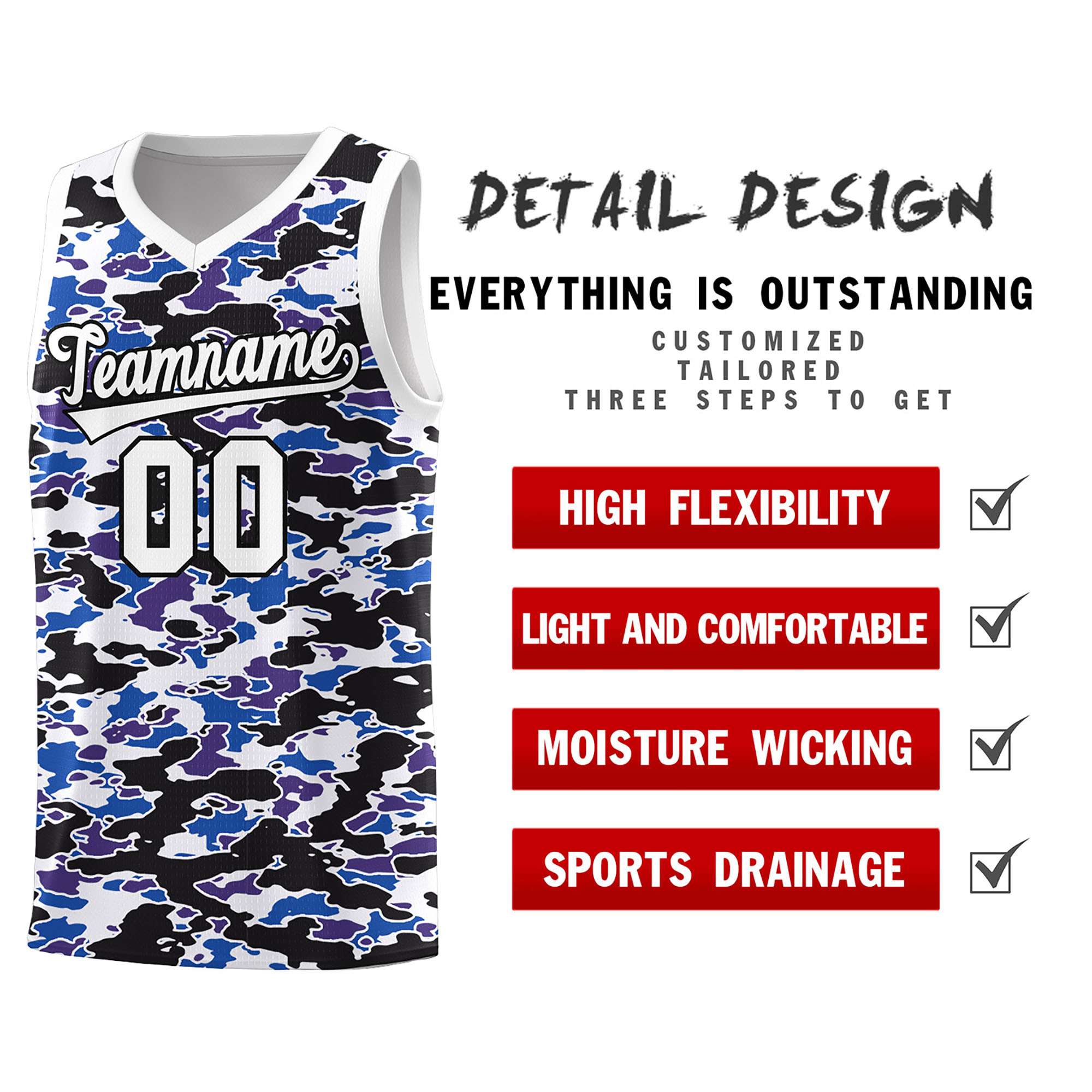 Custom Personalized Camo Kits Sports Uniform Basketball Jersey|KXKSHOP