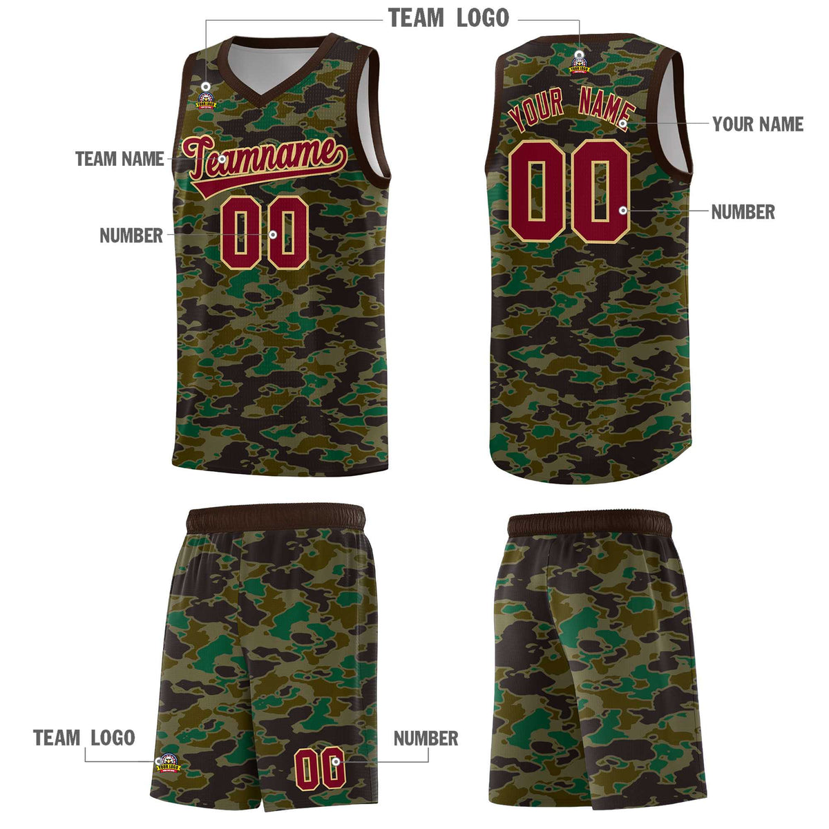 Custom Personalized Camo Kits Sports Uniform Basketball Jersey|KXKSHOP