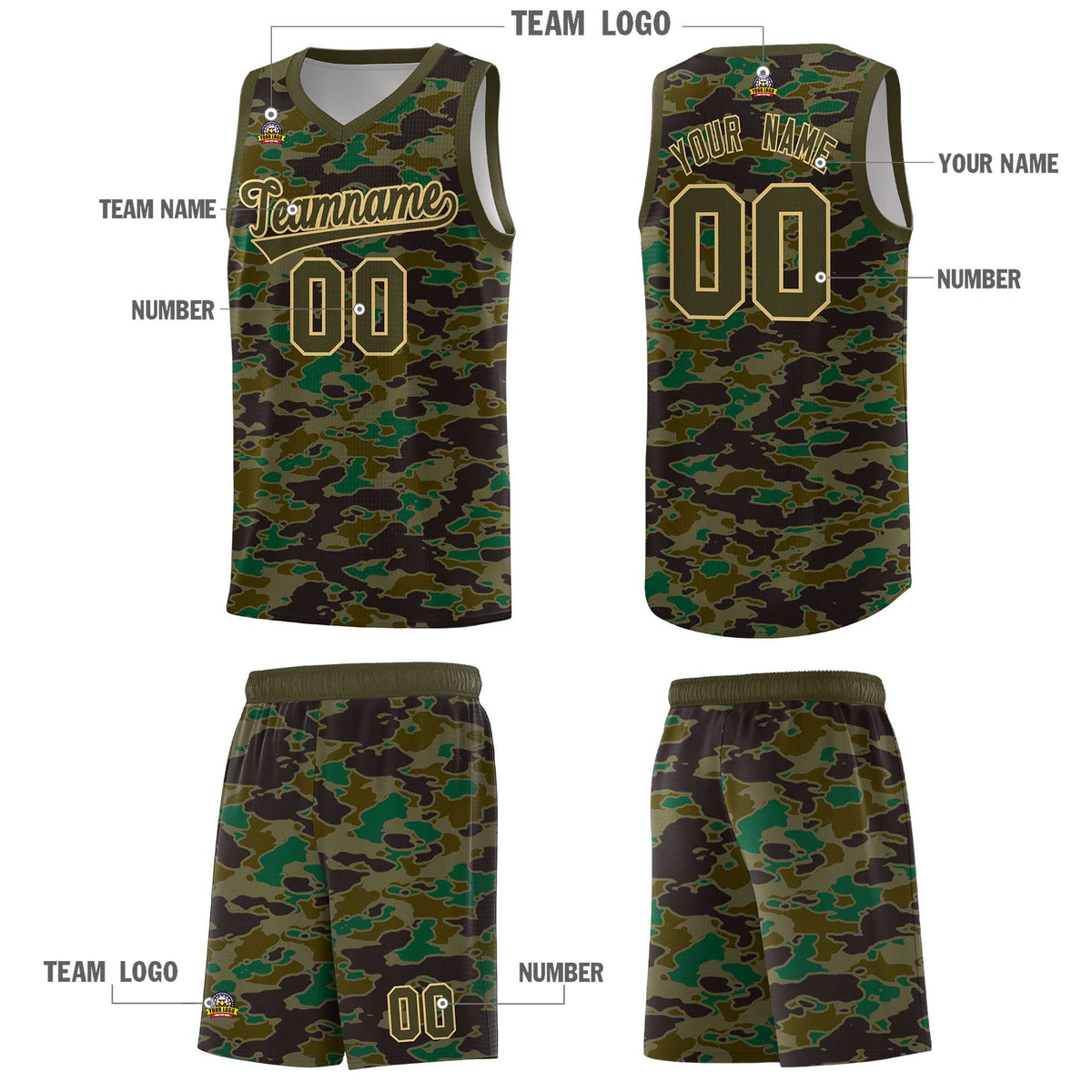 Custom Personalized Camo Kits Sports Uniform Basketball Jersey|KXKSHOP
