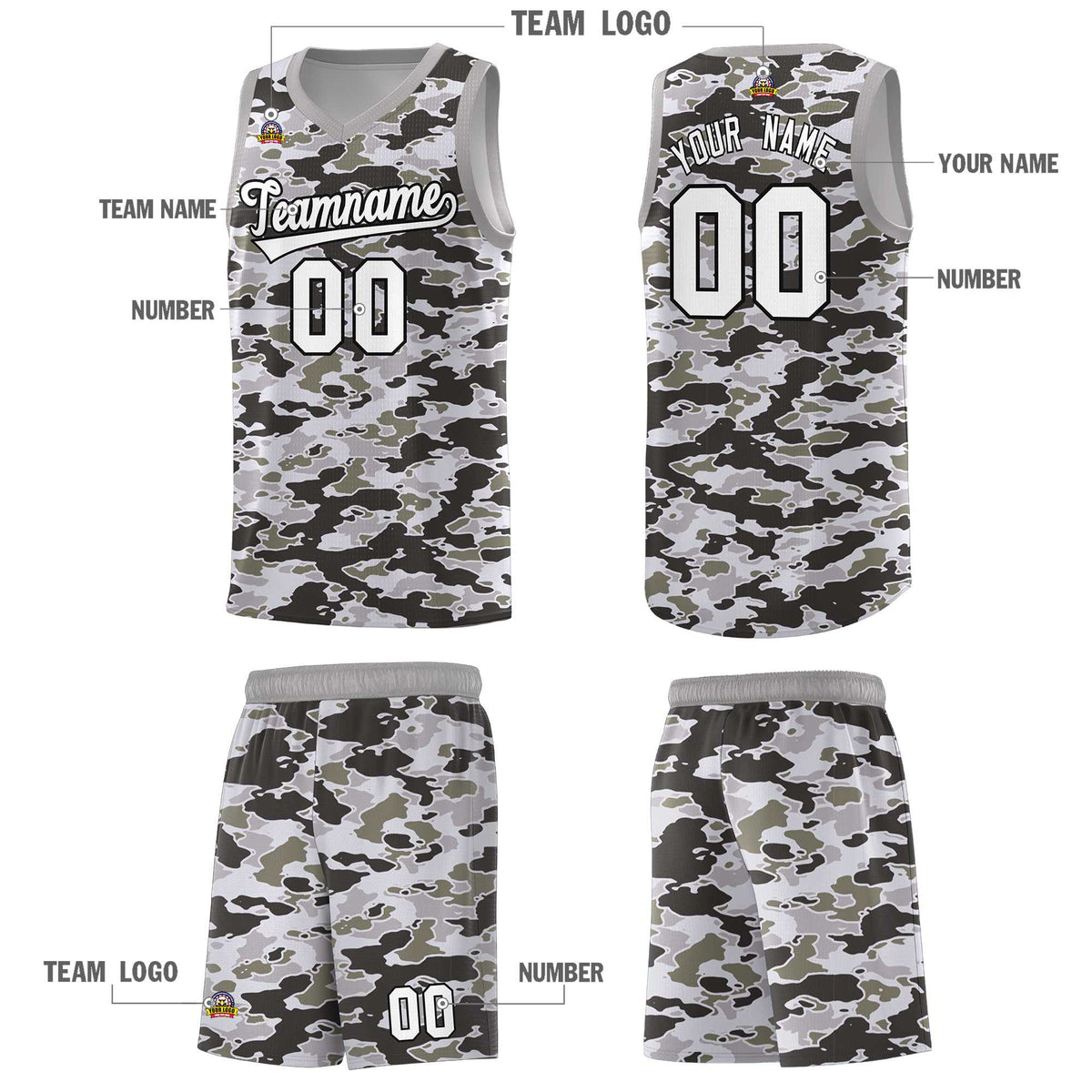 Custom Personalized Camo Kits Sports Uniform Basketball Jersey|KXKSHOP
