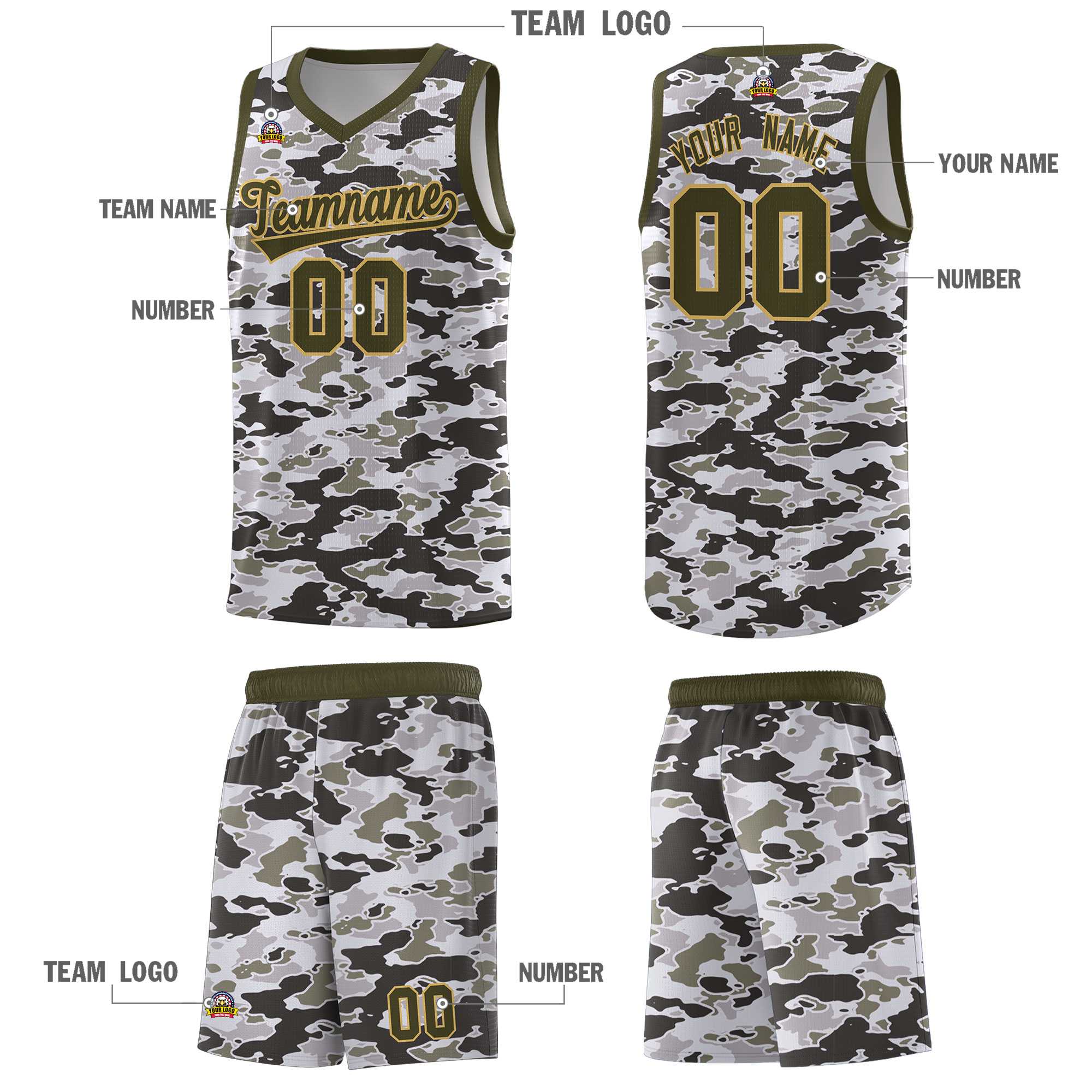 Custom Personalized Camo Kits Sports Uniform Basketball Jersey|KXKSHOP