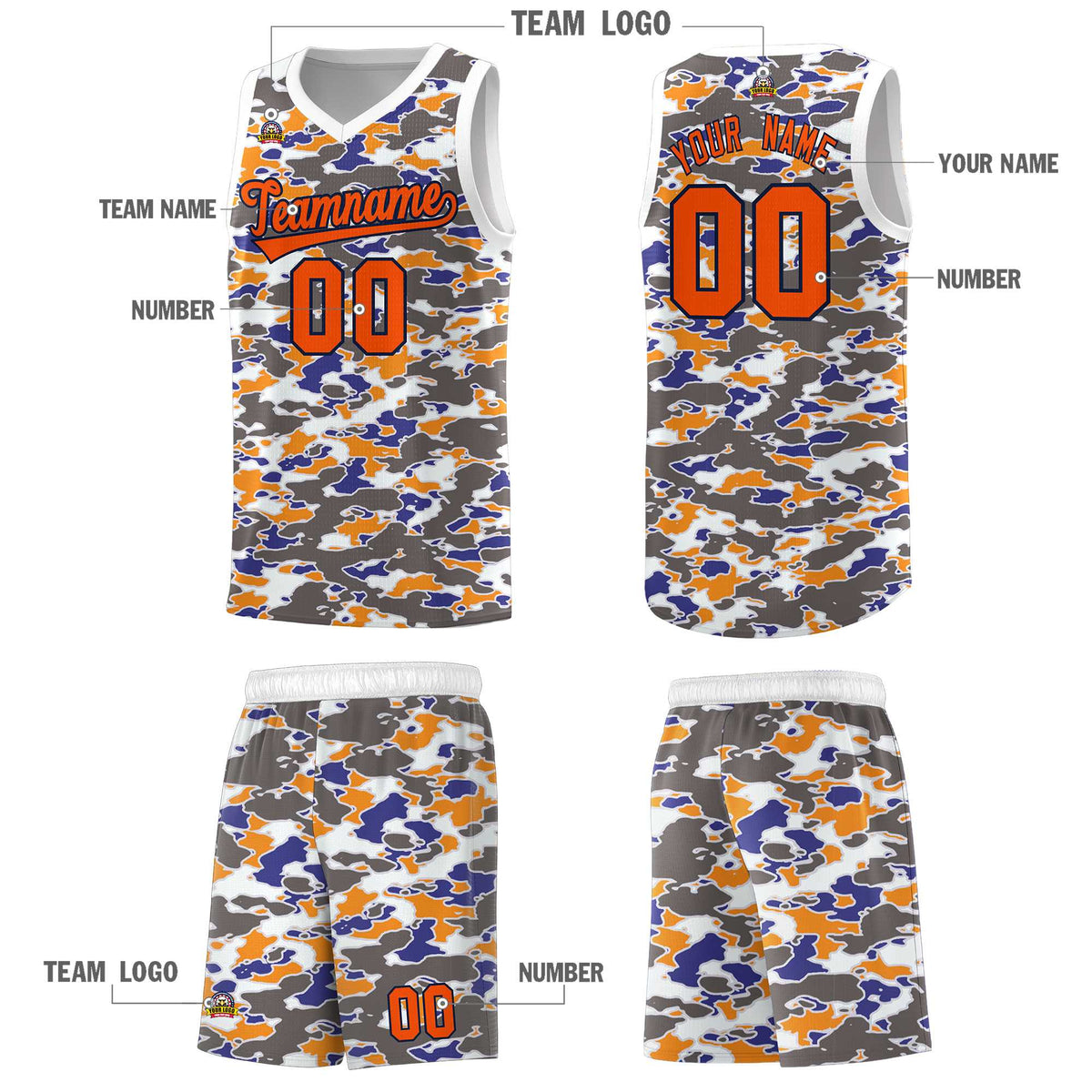 Custom Personalized Camo Kits Sports Uniform Basketball Jersey|KXKSHOP
