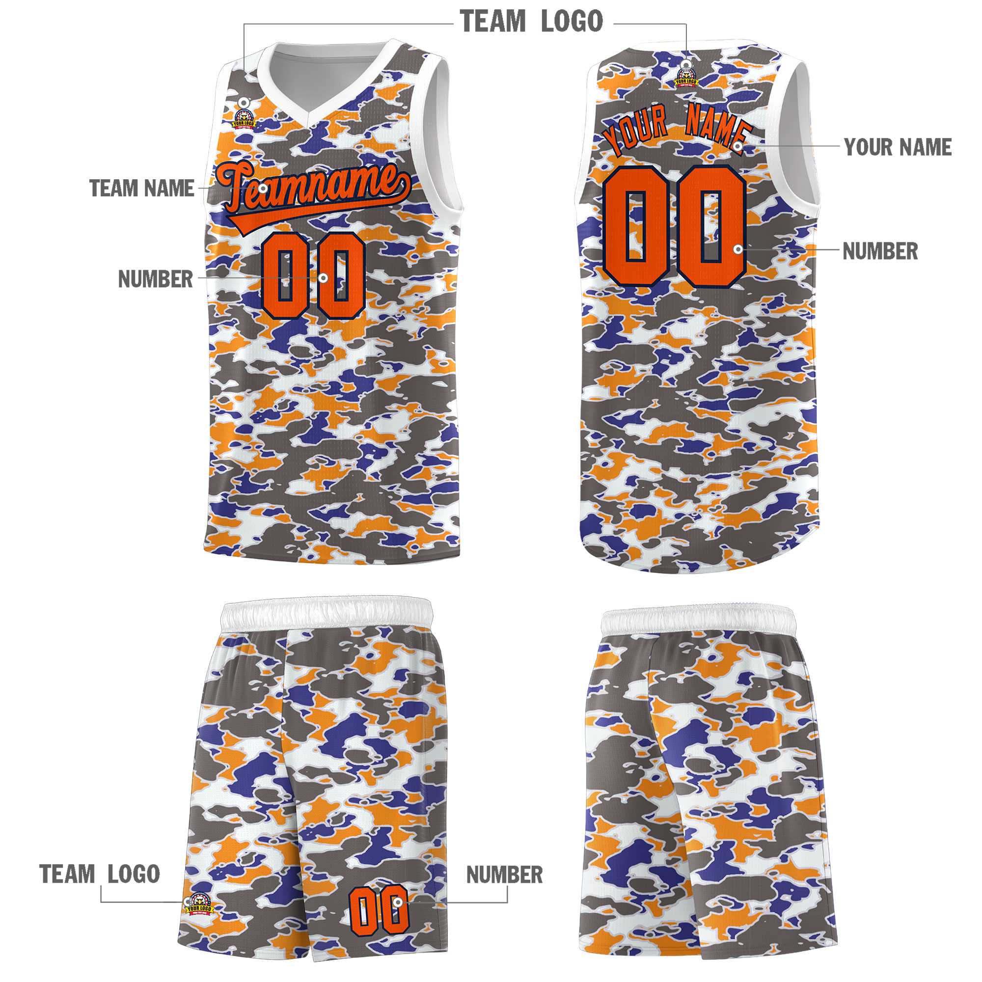 Custom Personalized Camo Kits Sports Uniform Basketball Jersey|KXKSHOP