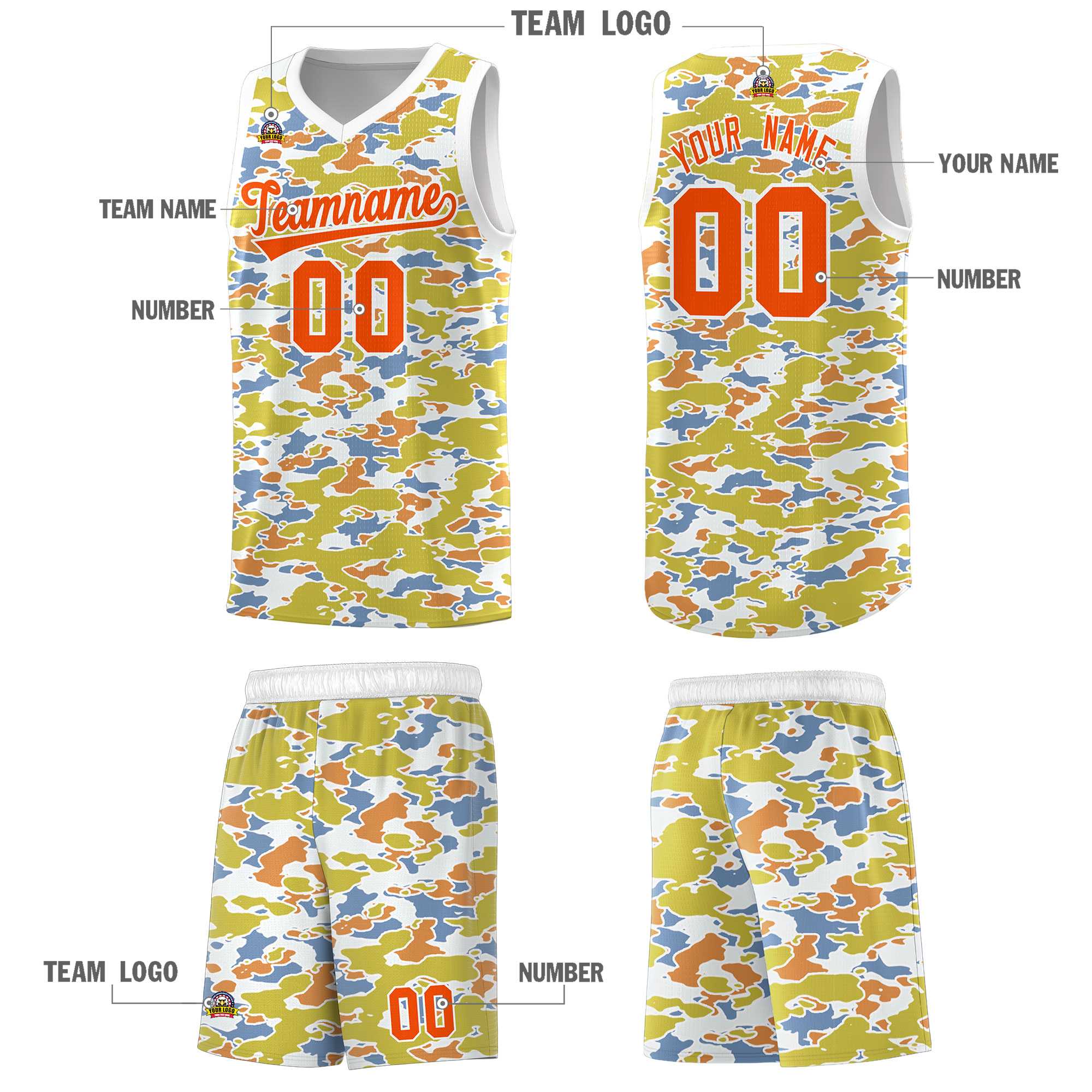 Custom Personalized Camo Kits Sports Uniform Basketball Jersey|KXKSHOP