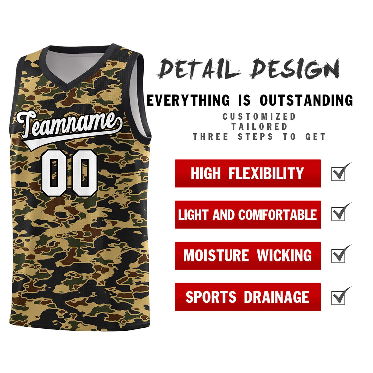 Custom Personalized Camo Kits Sports Uniform Basketball Jersey|KXKSHOP
