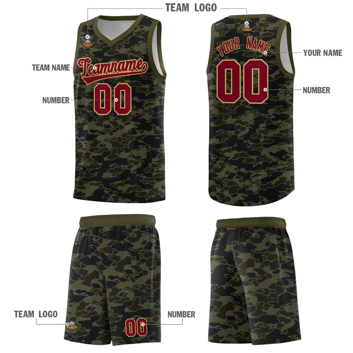 Custom Personalized Camo Kits Sports Uniform Basketball Jersey|KXKSHOP