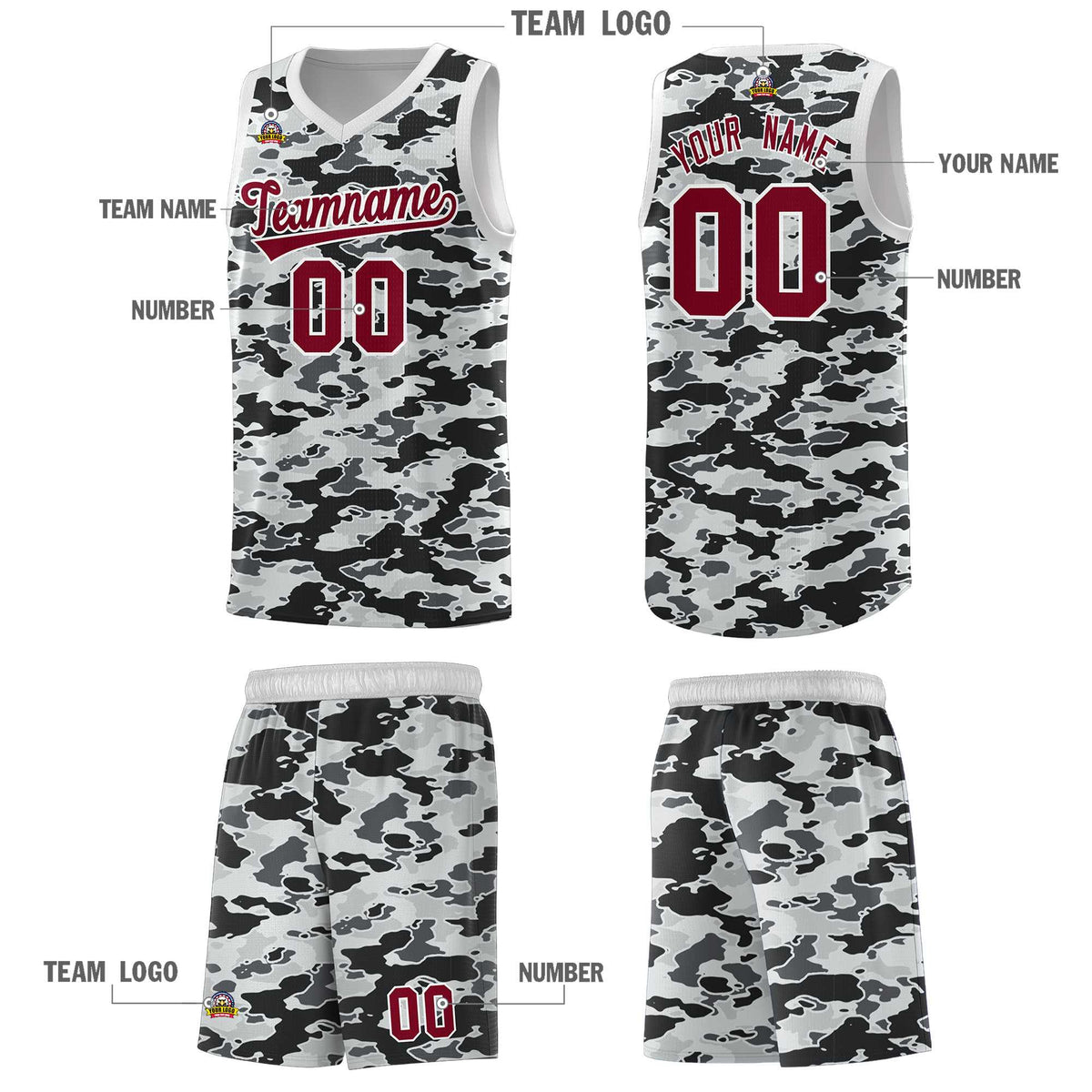 Custom Personalized Camo Kits Sports Uniform Basketball Jersey|KXKSHOP