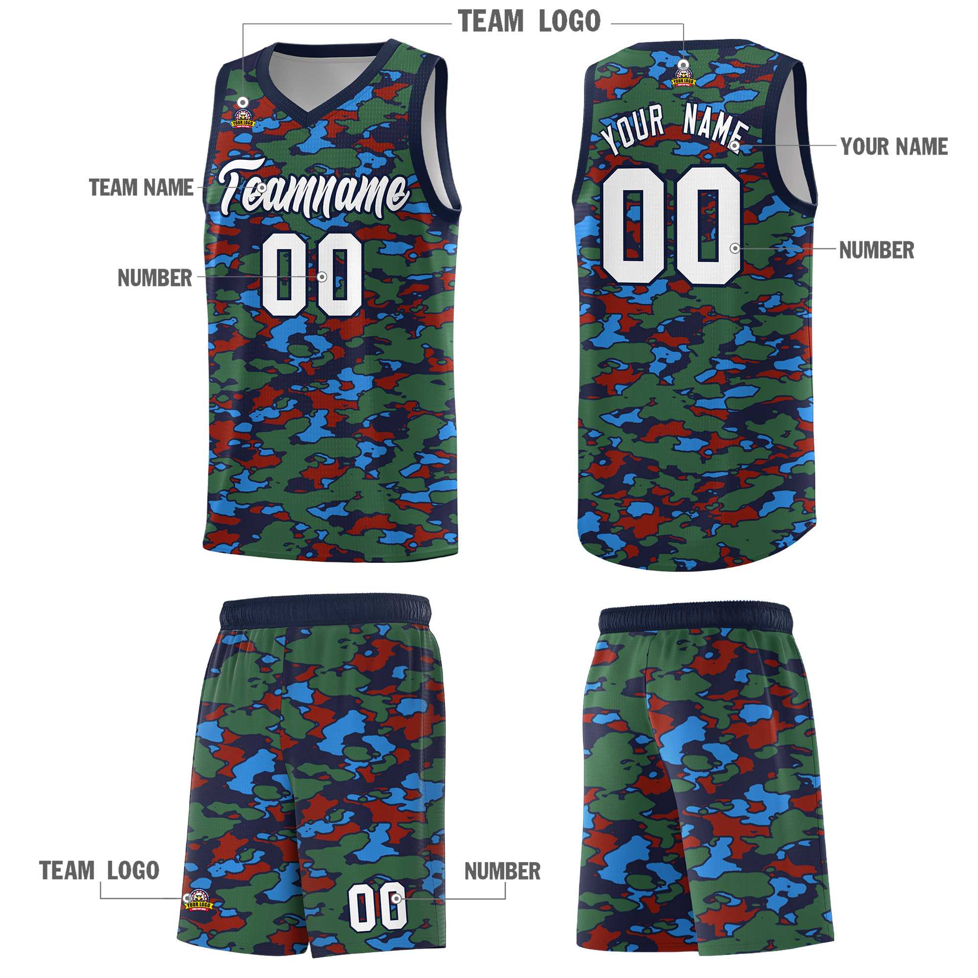 Custom Personalized Camo Kits Sports Uniform Basketball Jersey|KXKSHOP