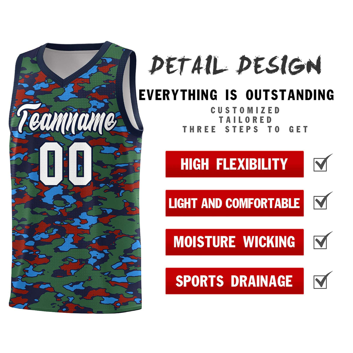 Custom Personalized Camo Kits Sports Uniform Basketball Jersey|KXKSHOP