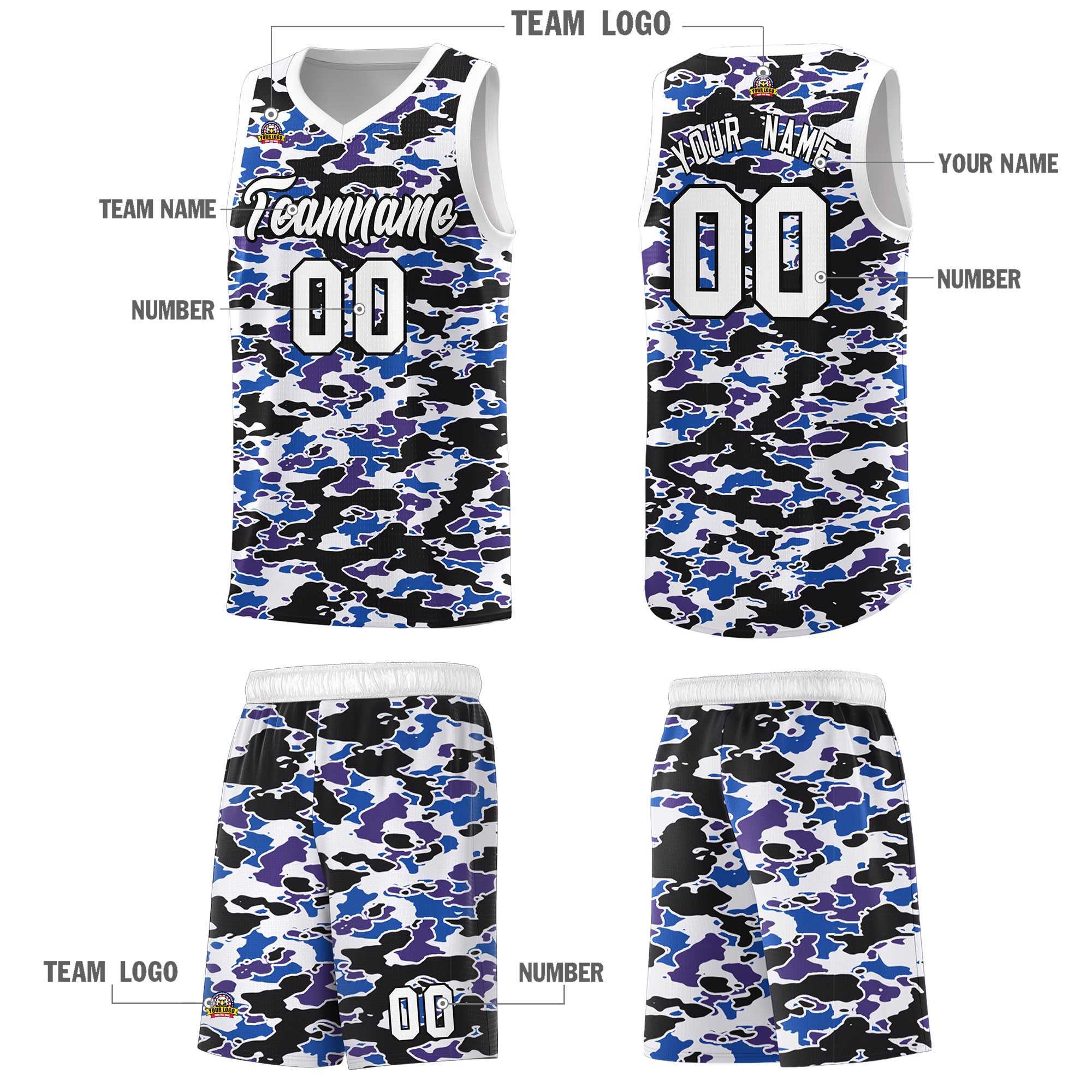 Custom Personalized Camo Kits Sports Uniform Basketball Jersey|KXKSHOP