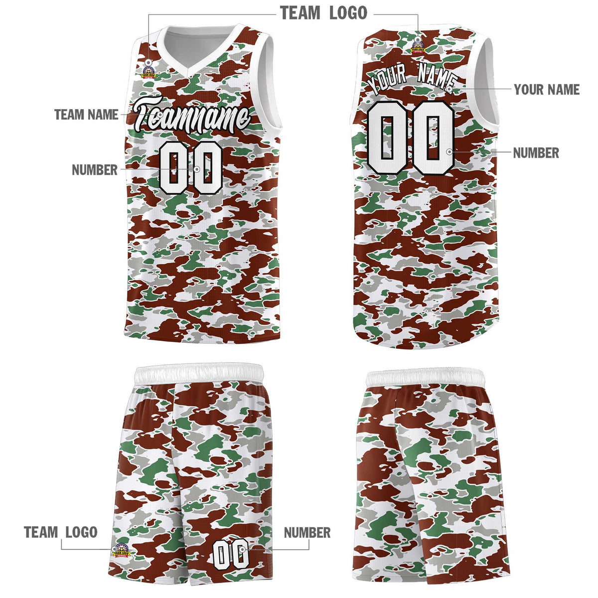 Custom Personalized Camo Kits Sports Uniform Basketball Jersey|KXKSHOP